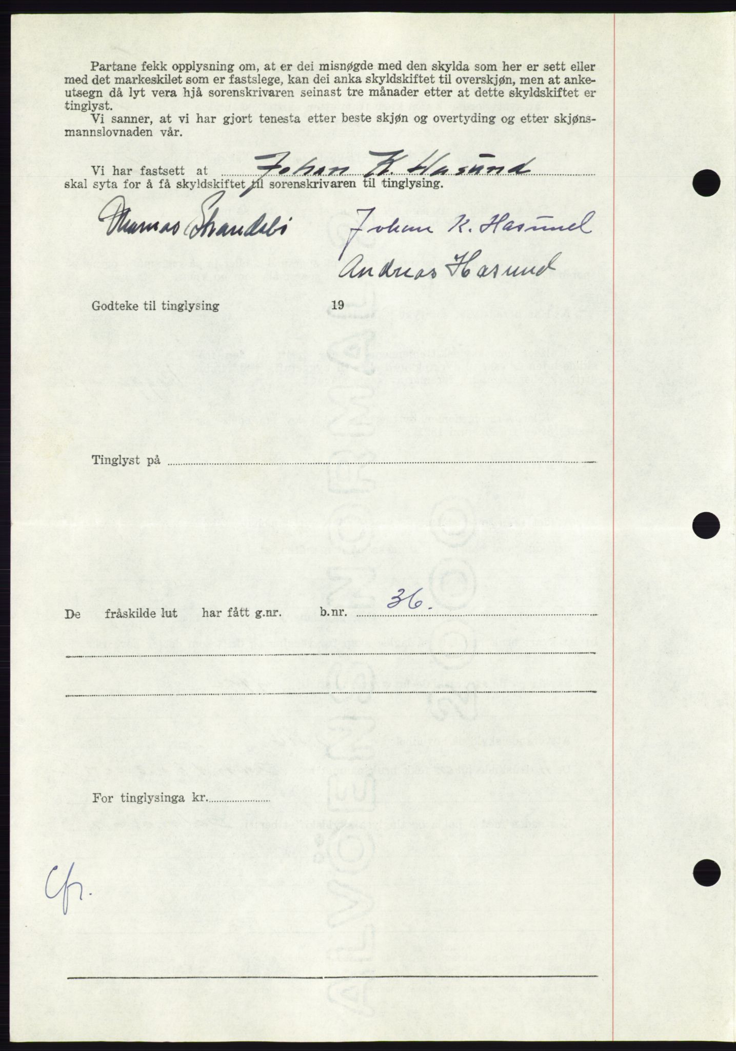 Søre Sunnmøre sorenskriveri, AV/SAT-A-4122/1/2/2C/L0105: Mortgage book no. 31A, 1956-1957, Diary no: : 2532/1956