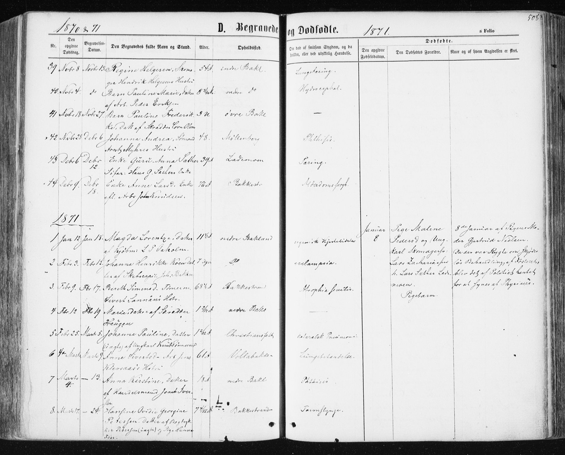 Ministerialprotokoller, klokkerbøker og fødselsregistre - Sør-Trøndelag, SAT/A-1456/604/L0186: Parish register (official) no. 604A07, 1866-1877, p. 508
