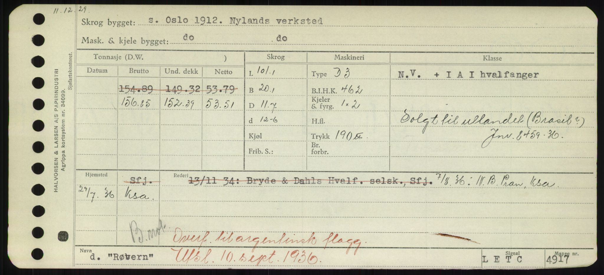 Sjøfartsdirektoratet med forløpere, Skipsmålingen, AV/RA-S-1627/H/Hd/L0031: Fartøy, Rju-Sam, p. 487