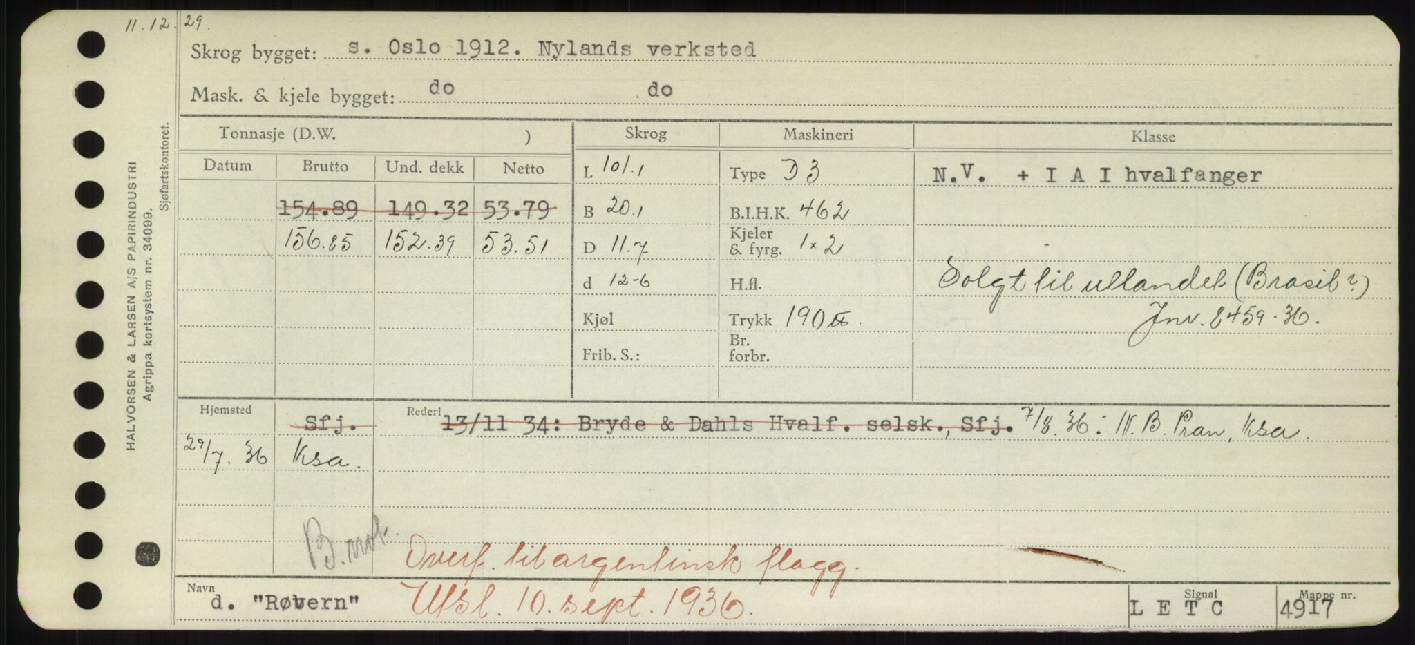 Sjøfartsdirektoratet med forløpere, Skipsmålingen, RA/S-1627/H/Hd/L0031: Fartøy, Rju-Sam, p. 487