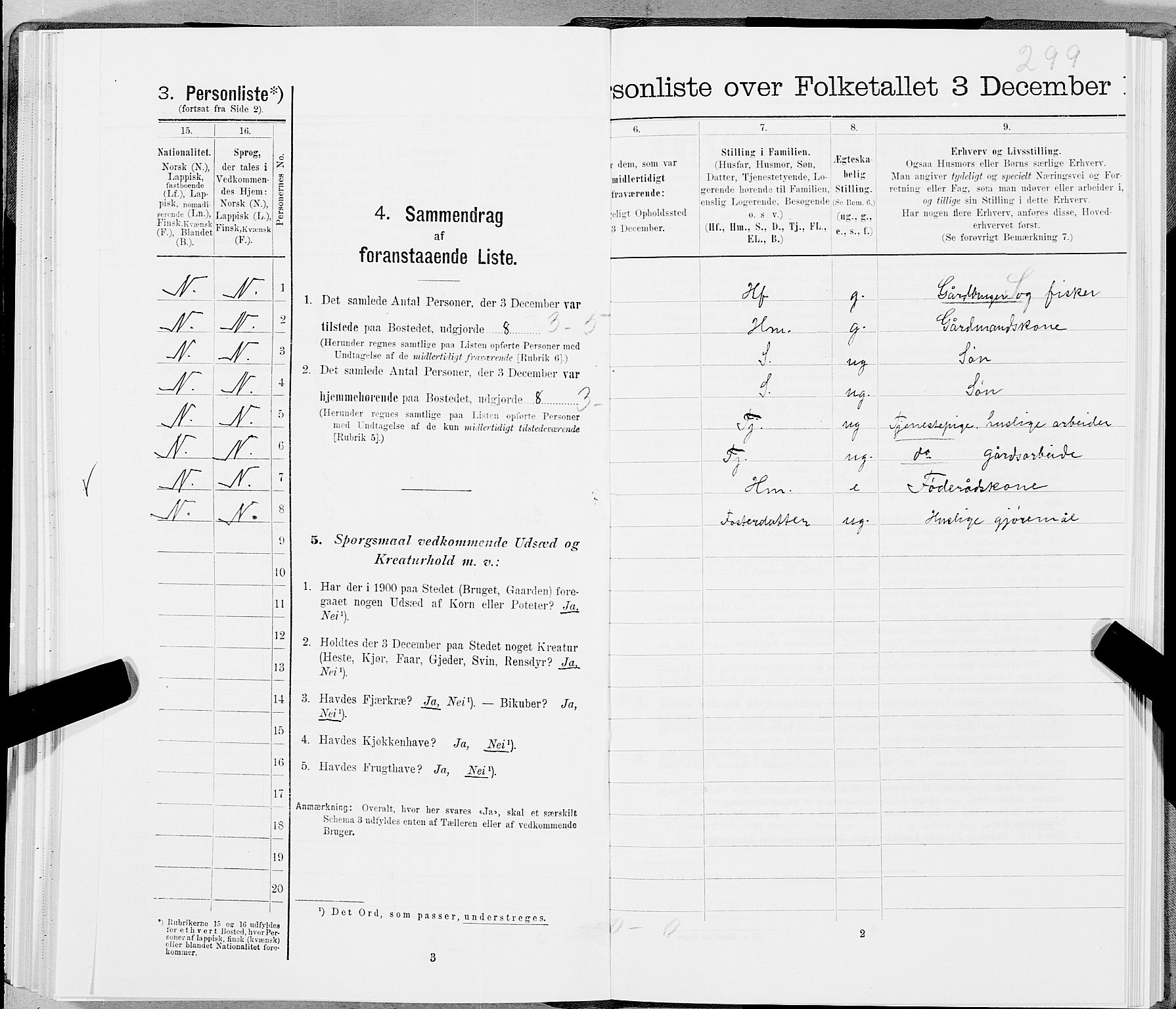 SAT, 1900 census for Steigen, 1900, p. 326