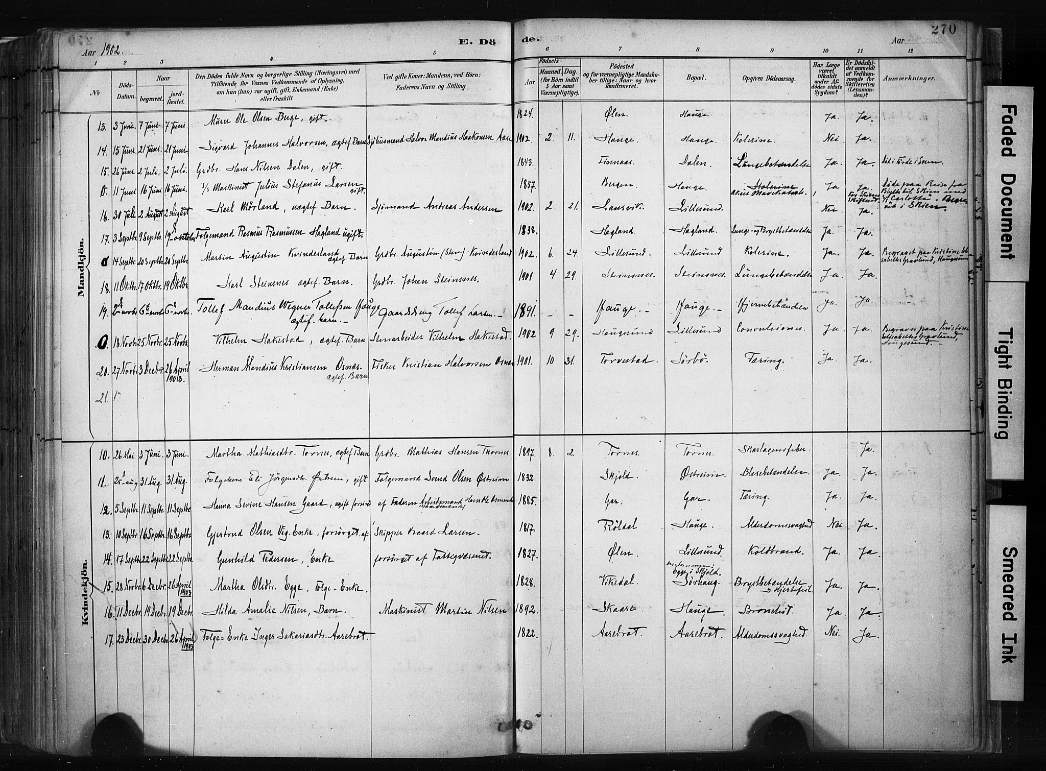 Haugesund sokneprestkontor, AV/SAST-A -101863/H/Ha/Haa/L0004: Parish register (official) no. A 4, 1886-1908, p. 270