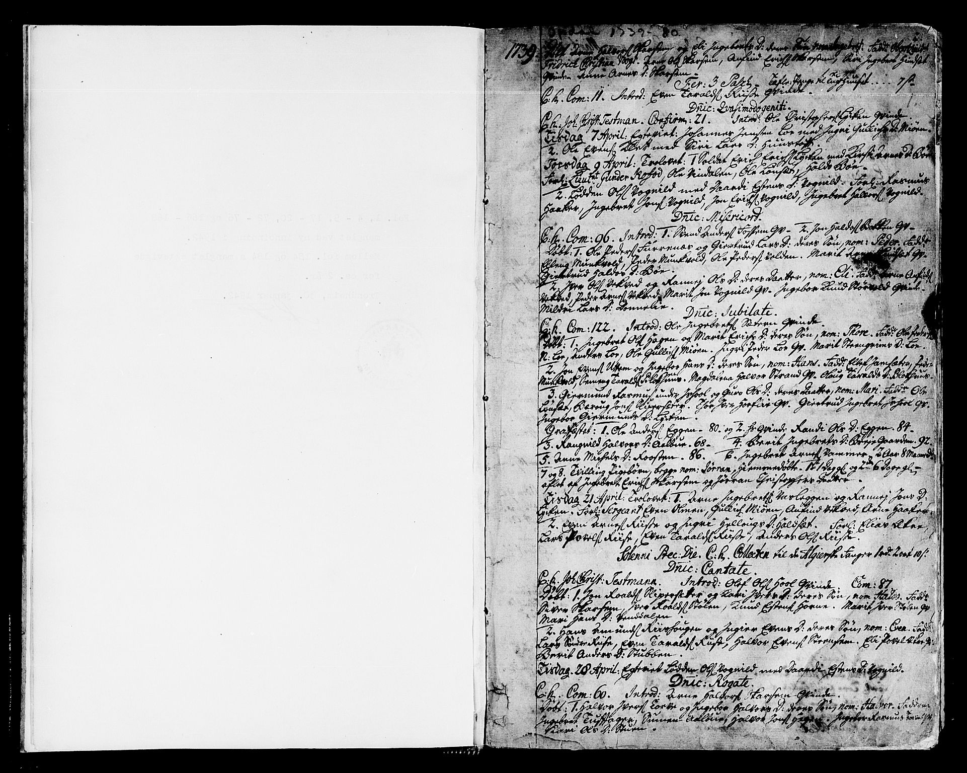 Ministerialprotokoller, klokkerbøker og fødselsregistre - Sør-Trøndelag, SAT/A-1456/678/L0891: Parish register (official) no. 678A01, 1739-1780, p. 2