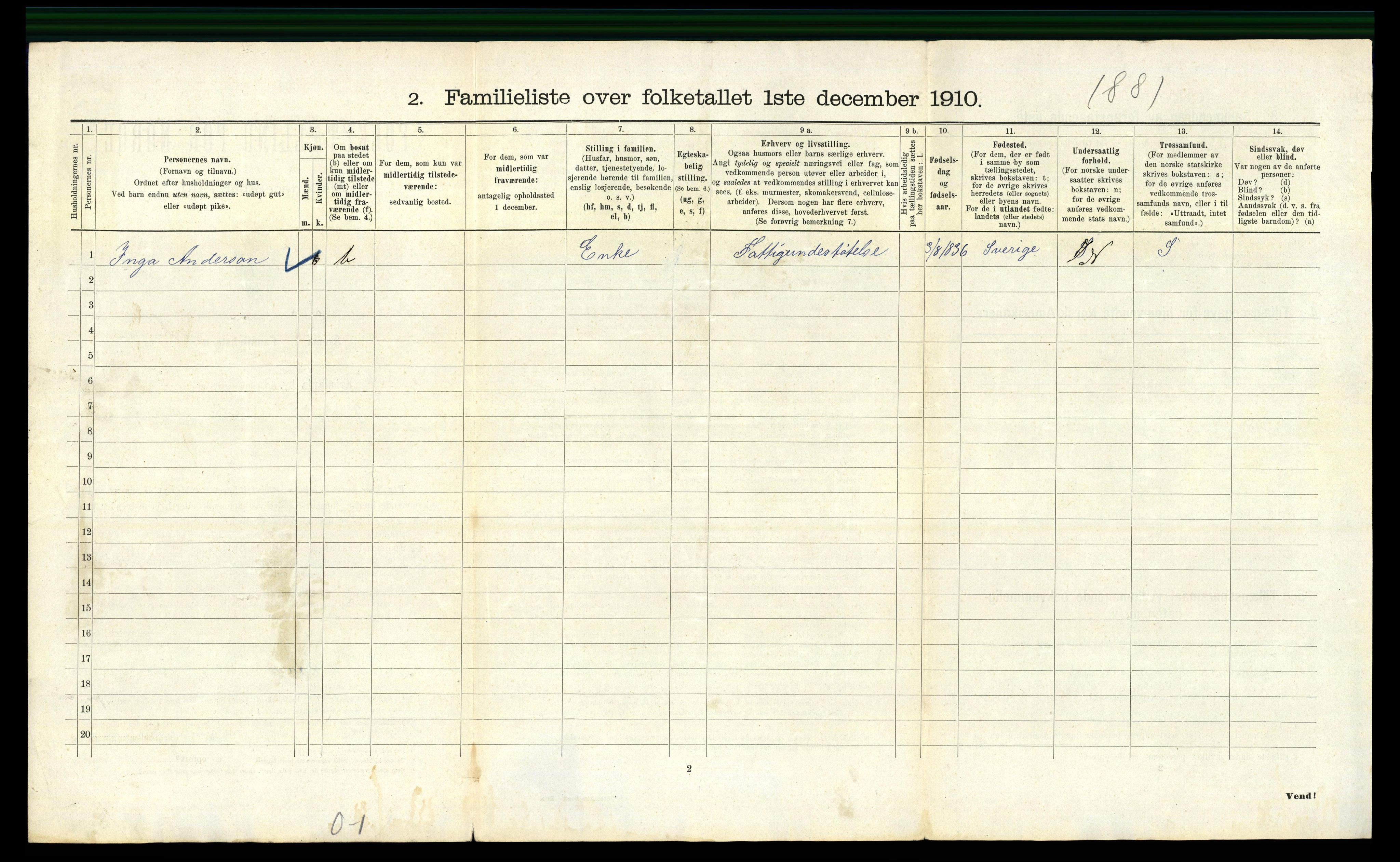 RA, 1910 census for Kristiania, 1910, p. 125272