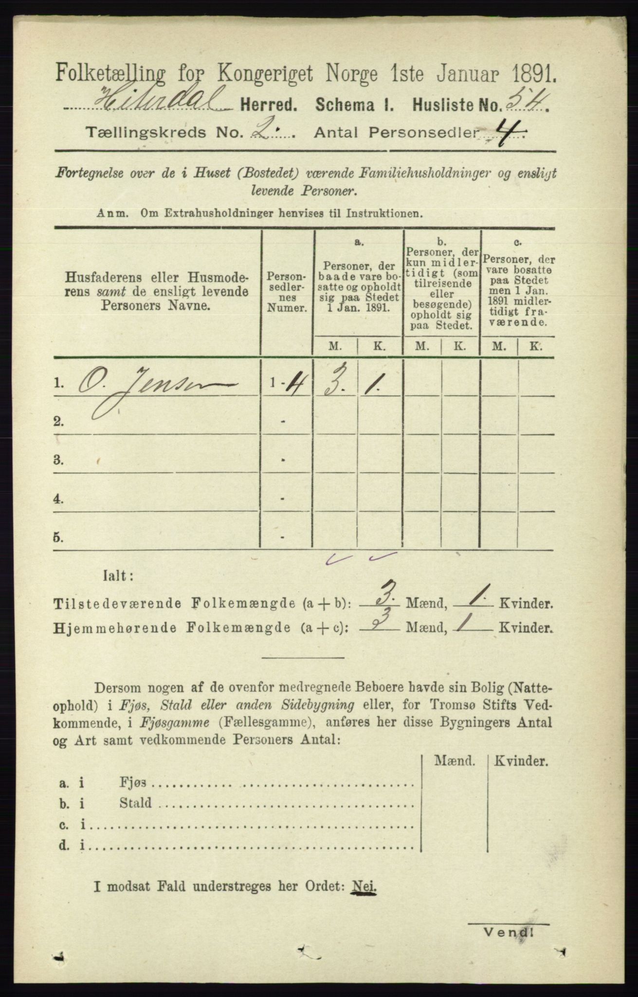 RA, 1891 census for 0823 Heddal, 1891, p. 561