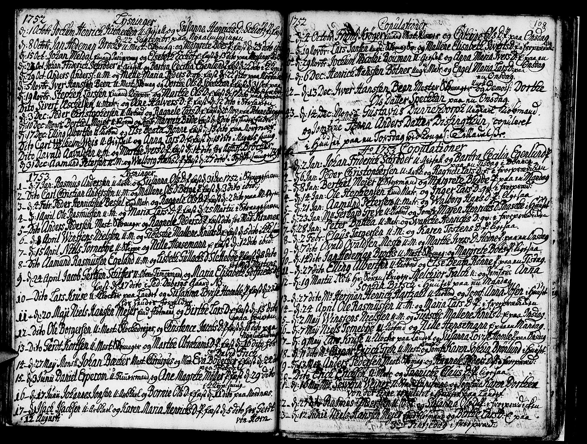 Nykirken Sokneprestembete, AV/SAB-A-77101/H/Haa/L0007: Parish register (official) no. A 7, 1719-1781, p. 108