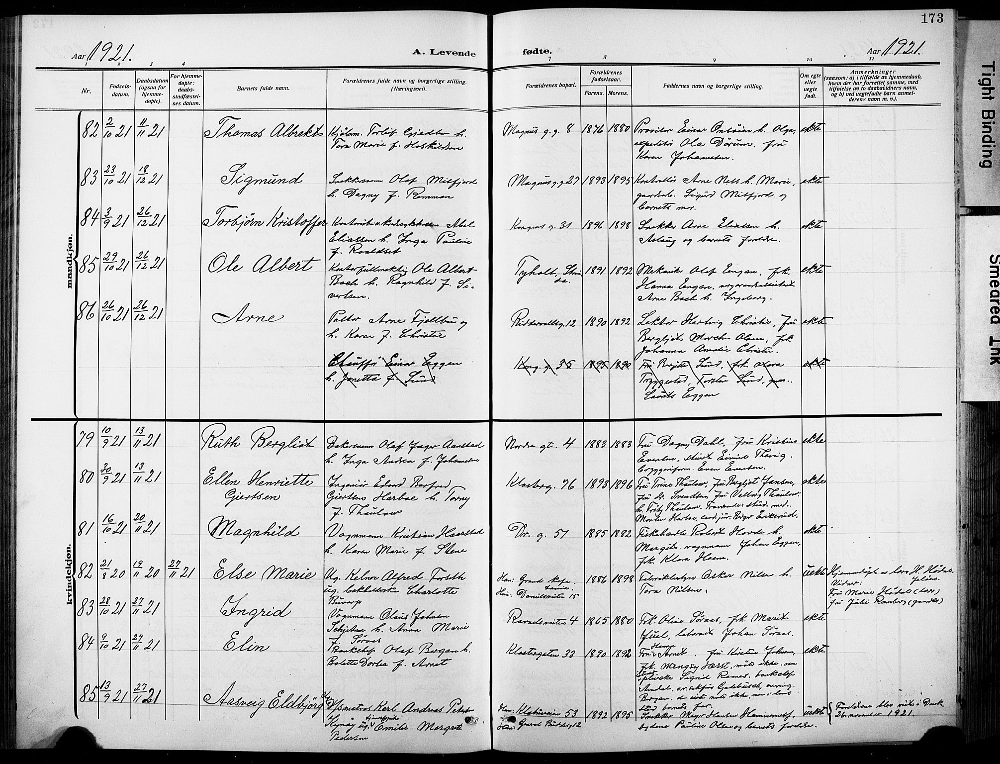 Ministerialprotokoller, klokkerbøker og fødselsregistre - Sør-Trøndelag, AV/SAT-A-1456/601/L0096: Parish register (copy) no. 601C14, 1911-1931, p. 173