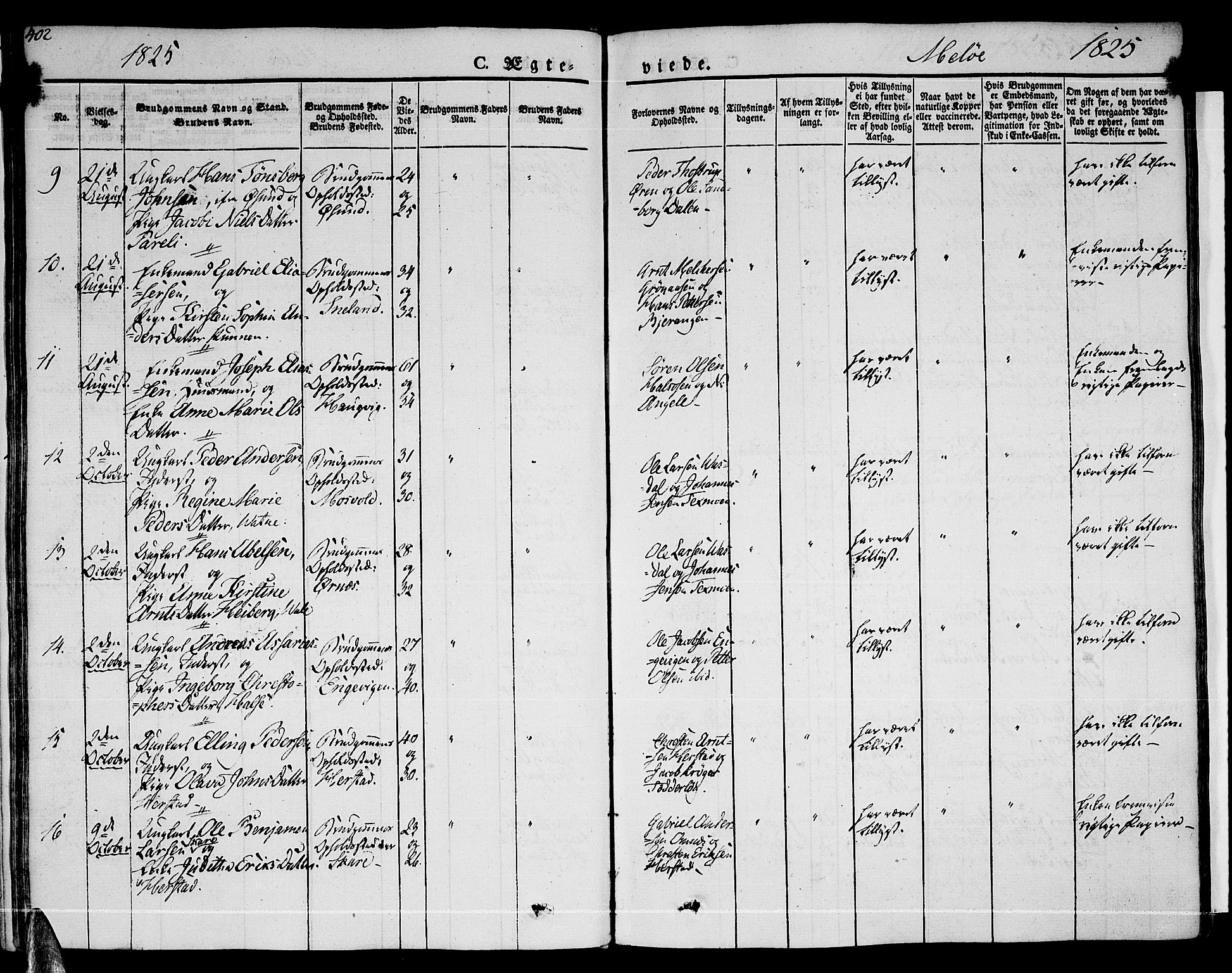 Ministerialprotokoller, klokkerbøker og fødselsregistre - Nordland, AV/SAT-A-1459/841/L0600: Parish register (official) no. 841A07 /2, 1824-1843, p. 402