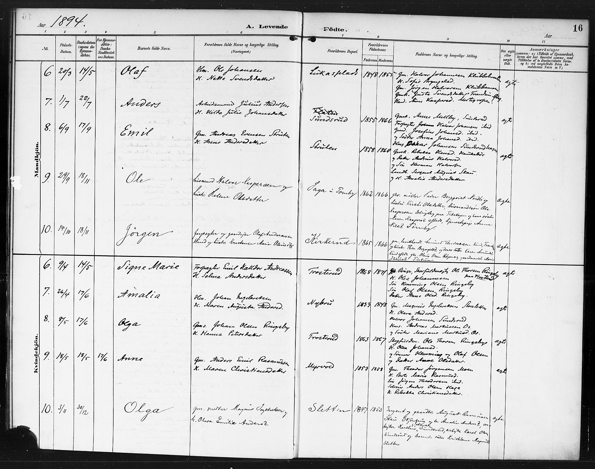 Rødenes prestekontor Kirkebøker, AV/SAO-A-2005/F/Fb/L0002: Parish register (official) no. II 2, 1890-1900, p. 16