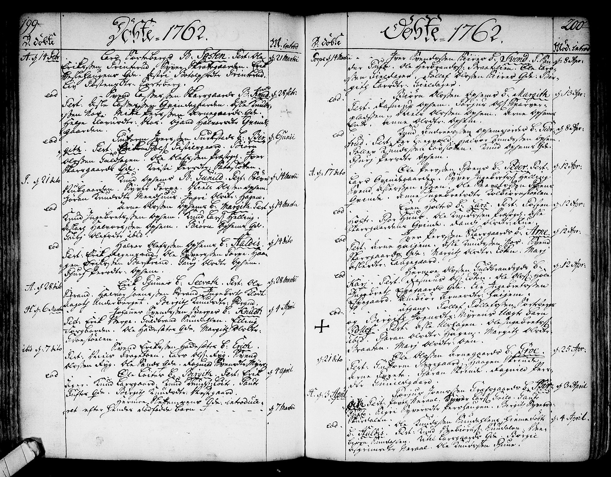 Ål kirkebøker, AV/SAKO-A-249/F/Fa/L0001: Parish register (official) no. I 1, 1744-1769, p. 199-200