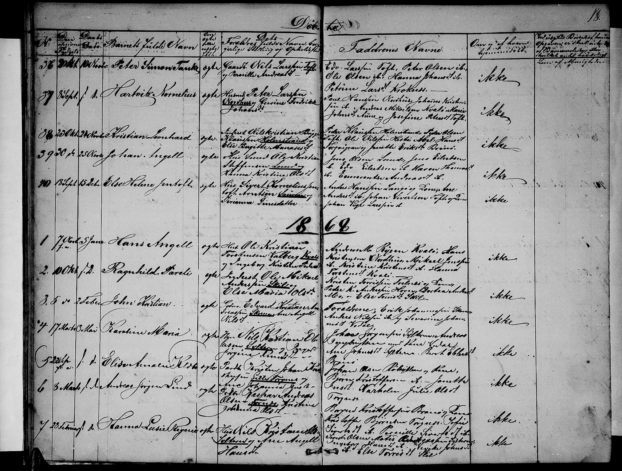 Ministerialprotokoller, klokkerbøker og fødselsregistre - Nordland, SAT/A-1459/813/L0212: Parish register (copy) no. 813C04, 1864-1886, p. 18