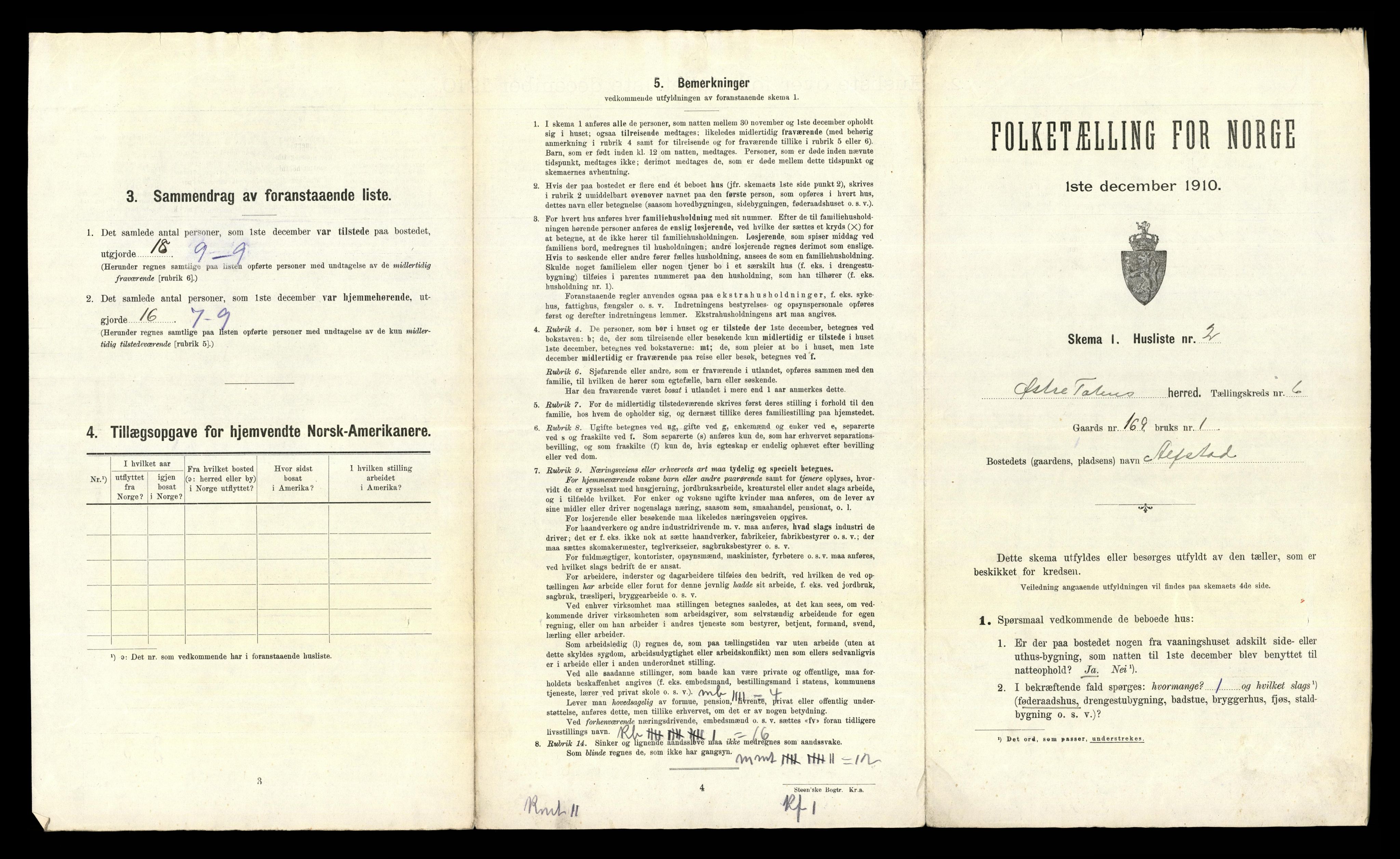 RA, 1910 census for Østre Toten, 1910, p. 1701