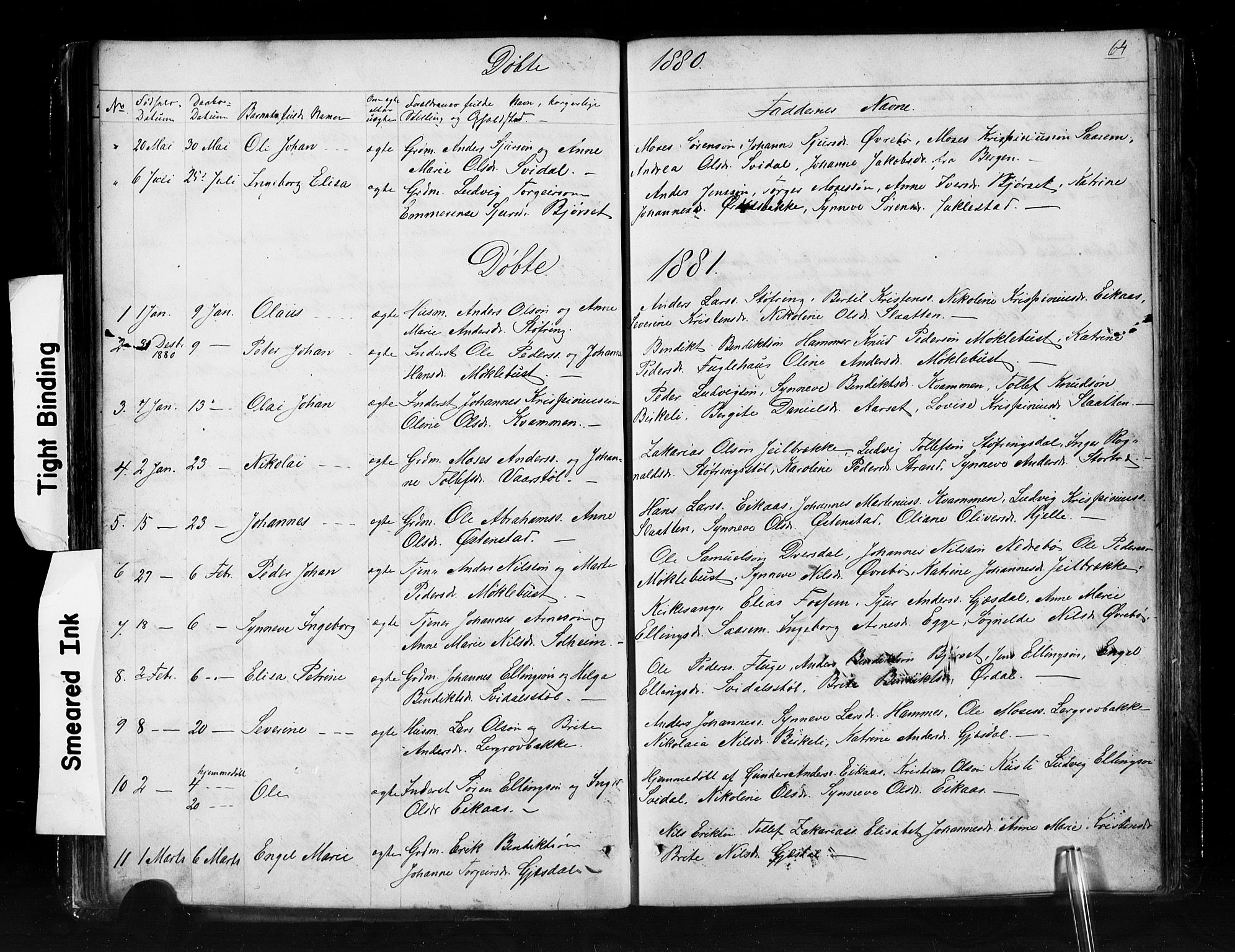 Jølster sokneprestembete, SAB/A-80701/H/Hab/Haba/L0001: Parish register (copy) no. A 1, 1853-1894, p. 64