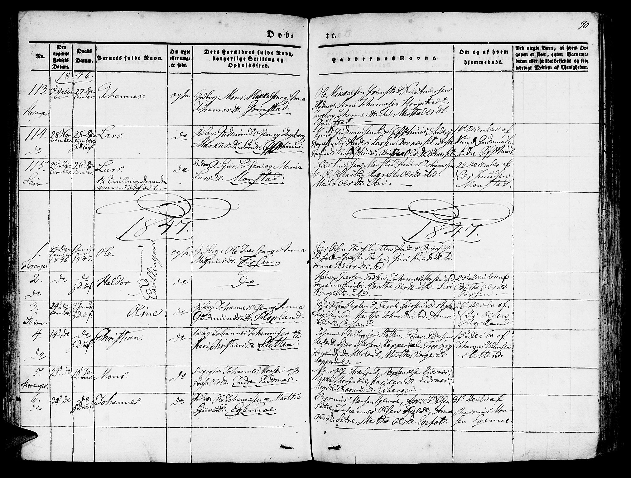 Hosanger sokneprestembete, AV/SAB-A-75801/H/Haa: Parish register (official) no. A 7, 1835-1848, p. 90