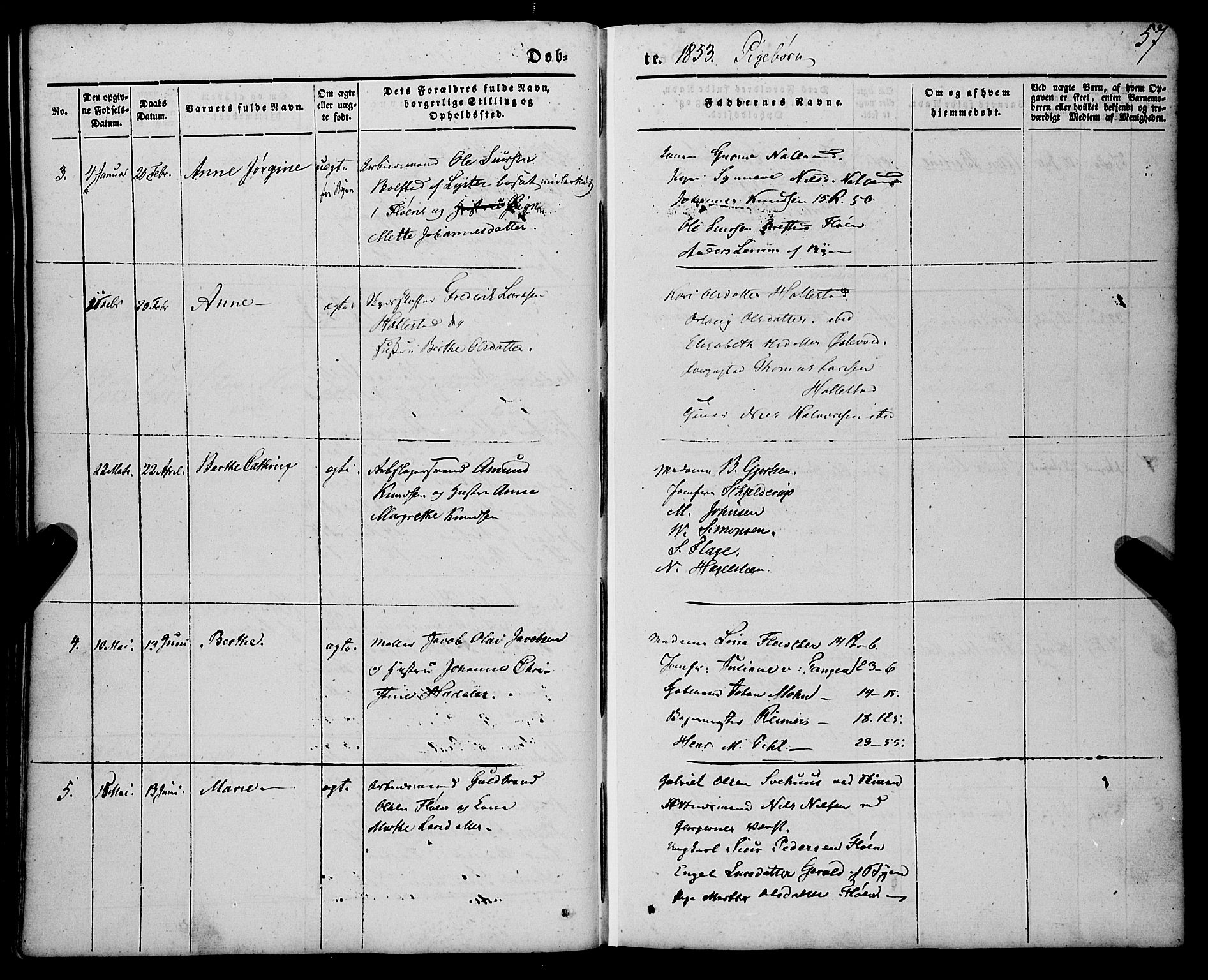 St. Jørgens hospital og Årstad sokneprestembete, AV/SAB-A-99934: Parish register (official) no. A 4, 1844-1863, p. 57