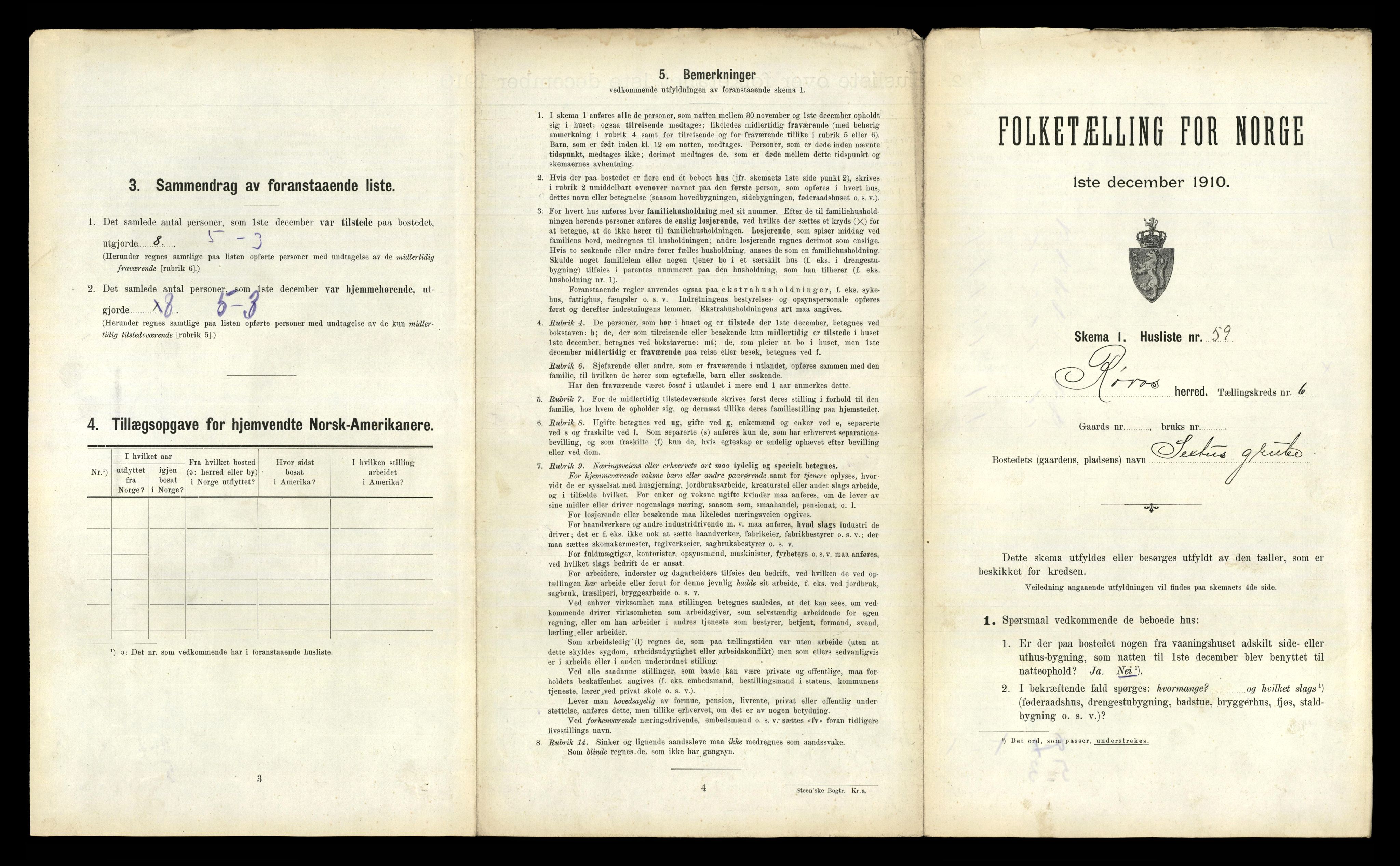 RA, 1910 census for Røros, 1910, p. 789