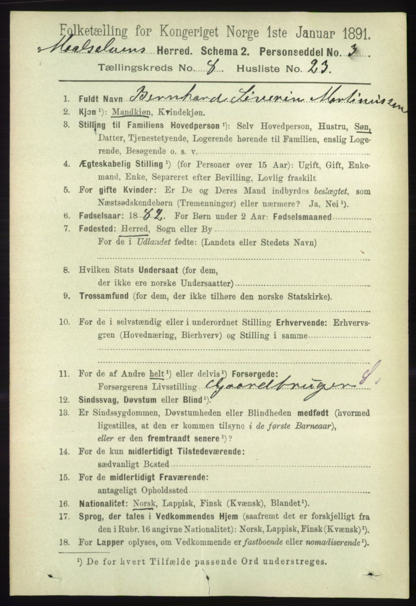 RA, 1891 census for 1924 Målselv, 1891, p. 2684