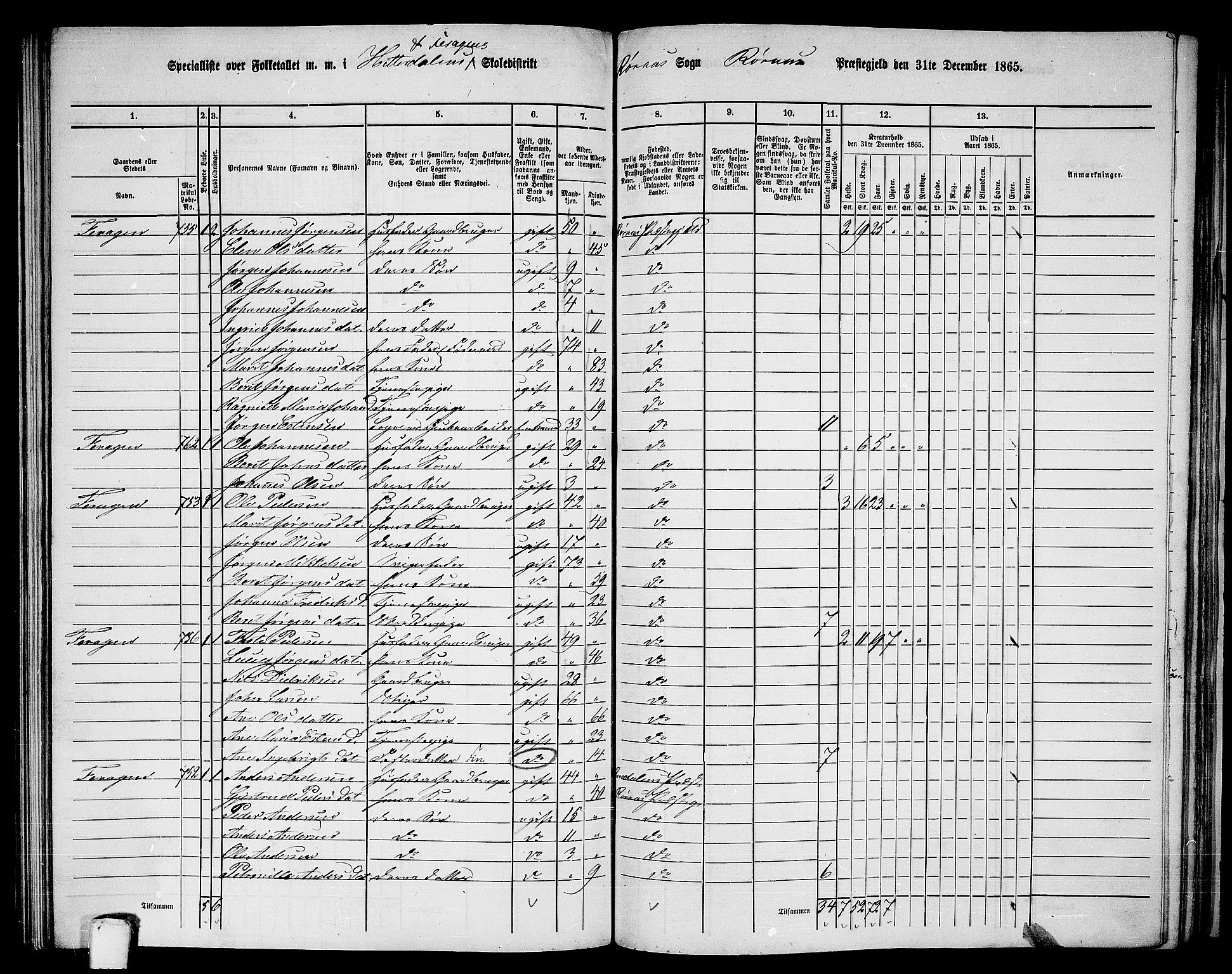 RA, 1865 census for Røros, 1865, p. 111