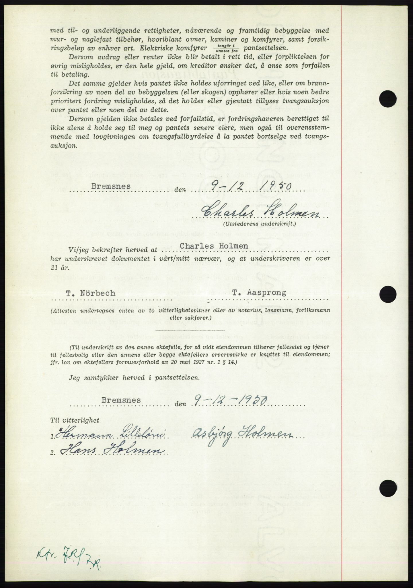 Nordmøre sorenskriveri, AV/SAT-A-4132/1/2/2Ca: Mortgage book no. B106, 1950-1950, Diary no: : 3955/1950