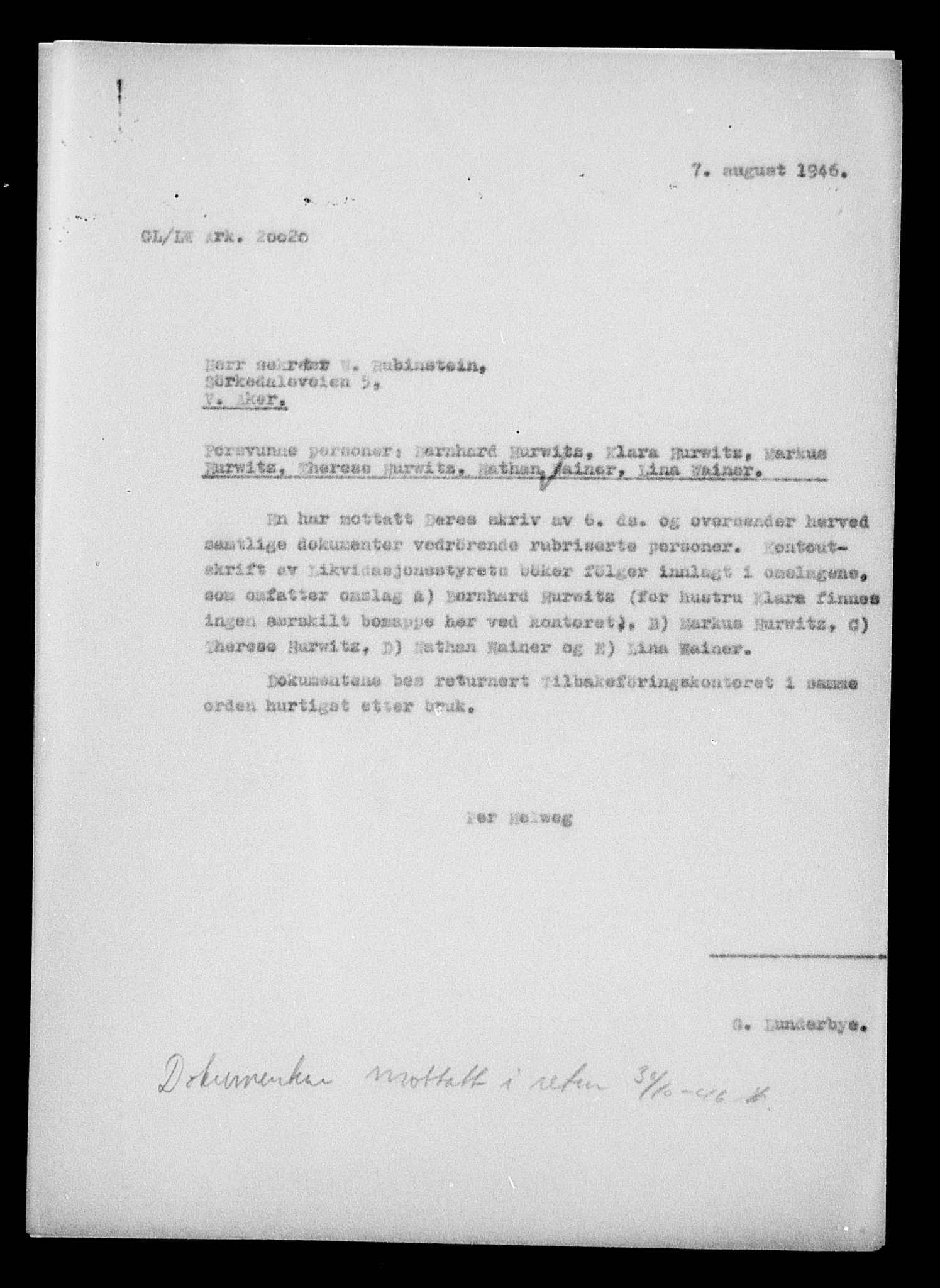 Justisdepartementet, Tilbakeføringskontoret for inndratte formuer, AV/RA-S-1564/H/Hc/Hcc/L0985: --, 1945-1947, p. 17