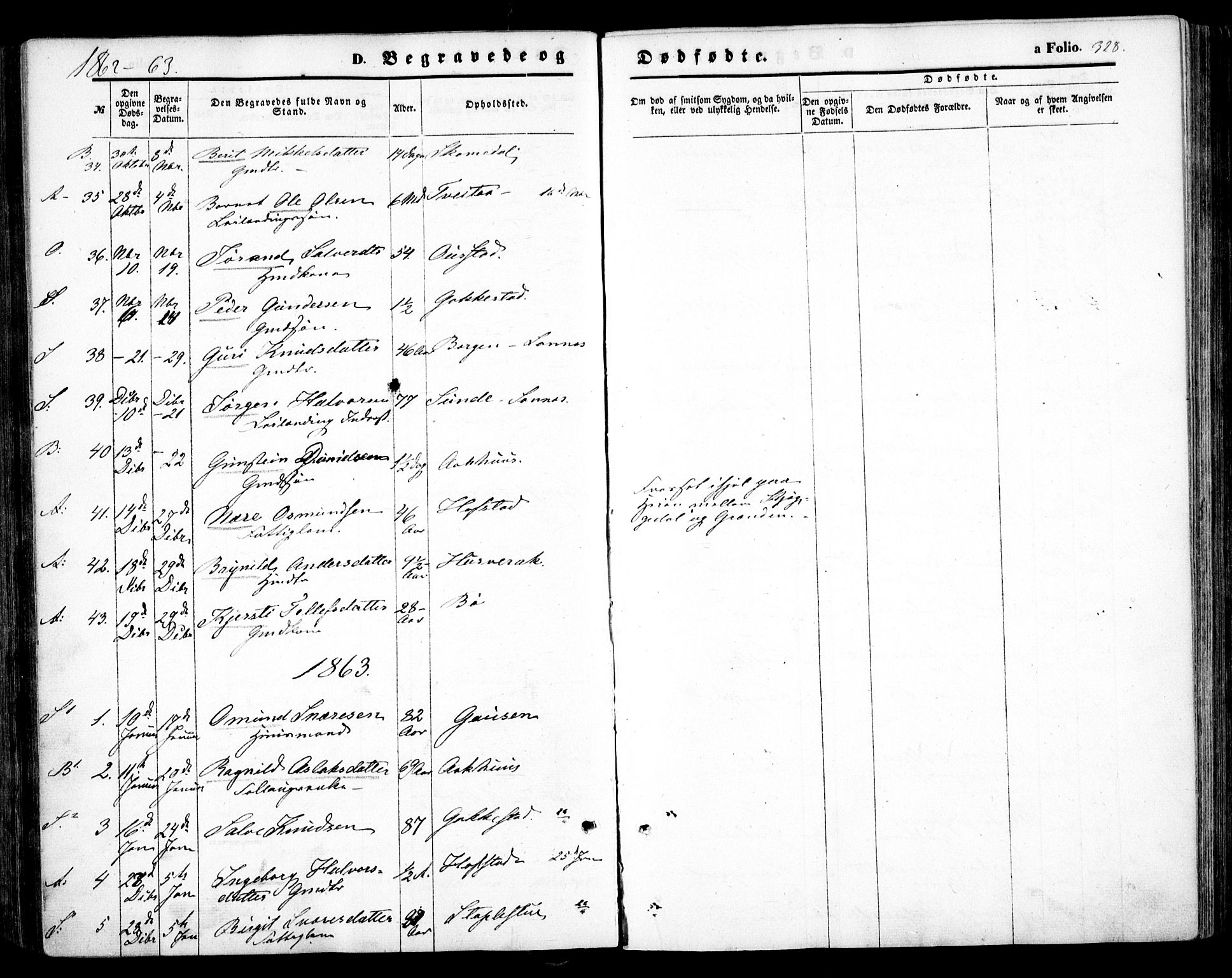 Bygland sokneprestkontor, SAK/1111-0006/F/Fa/Fab/L0005: Parish register (official) no. A 5, 1859-1873, p. 328