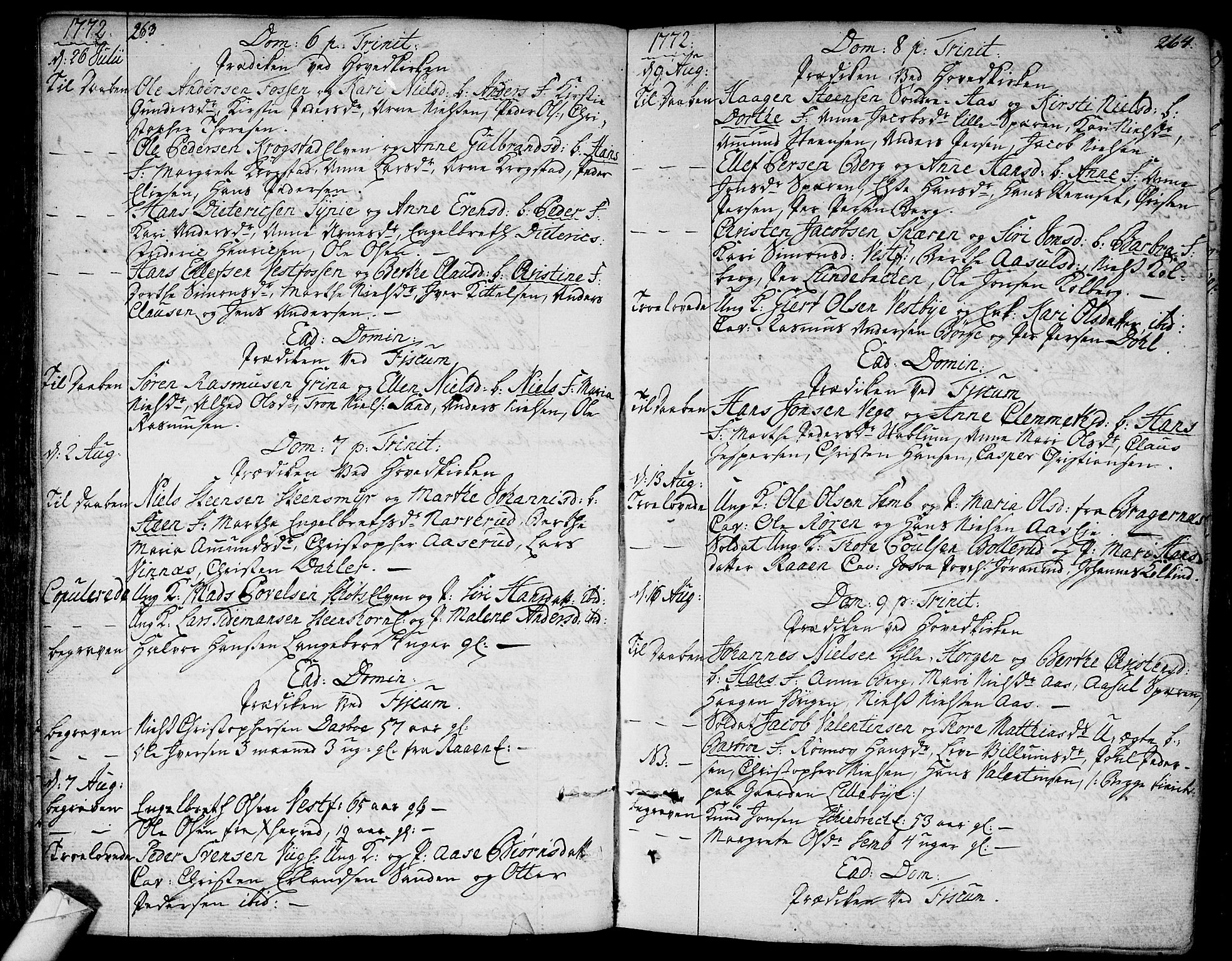 Eiker kirkebøker, SAKO/A-4/F/Fa/L0008: Parish register (official) no. I 8, 1764-1788, p. 263-264