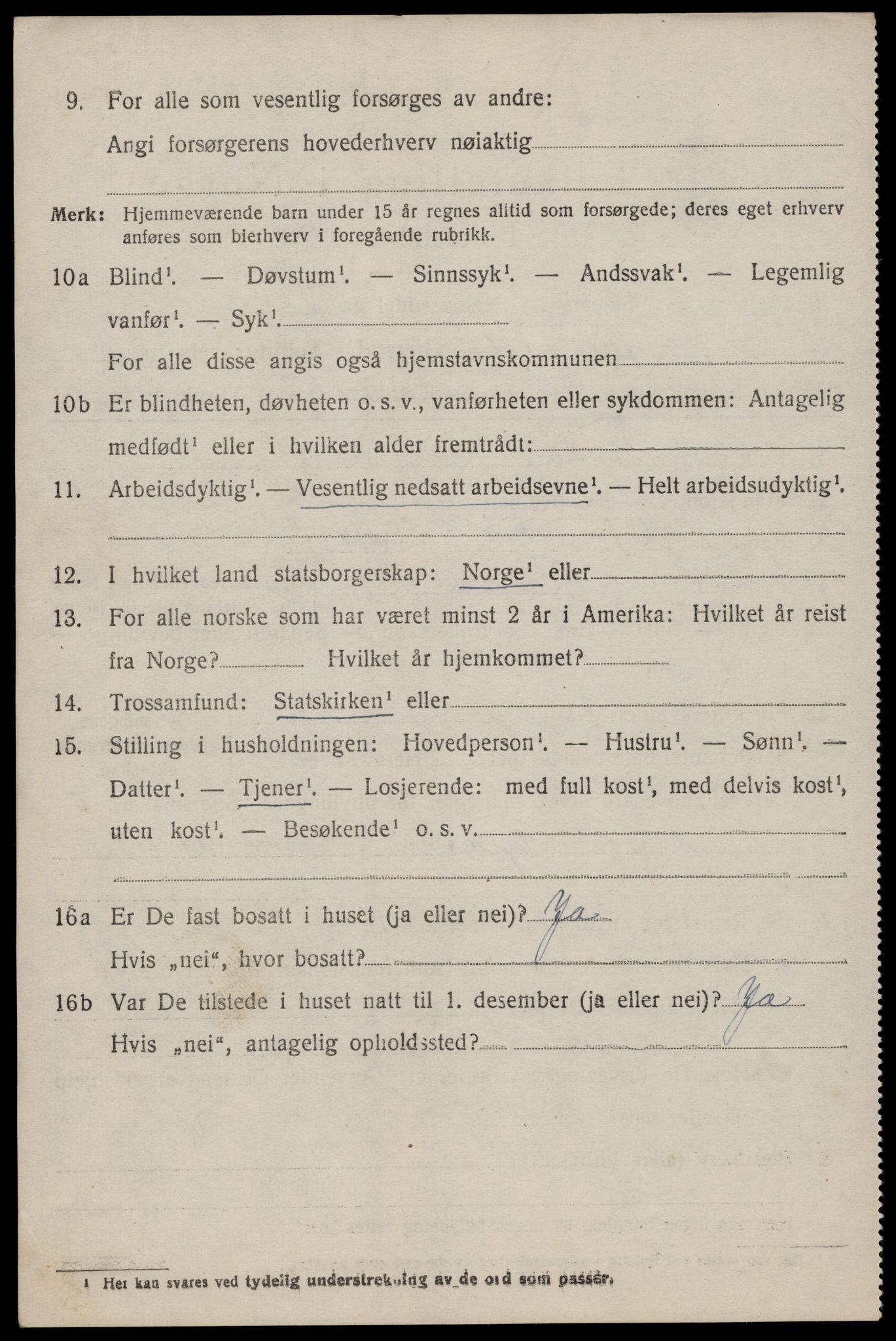 SAST, 1920 census for Suldal, 1920, p. 1017