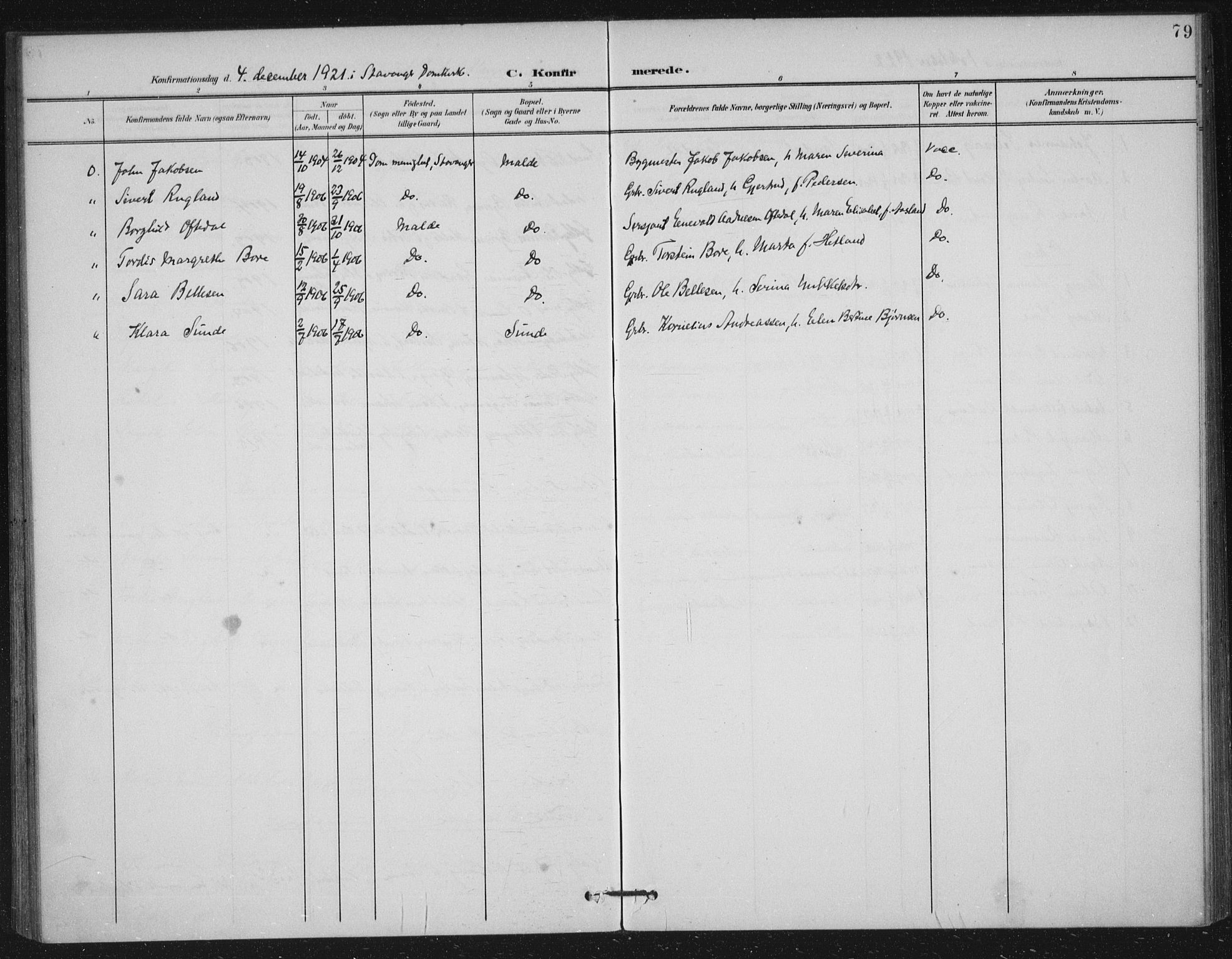 Håland sokneprestkontor, SAST/A-101802/002/B/L0001: Parish register (official) no. A 13, 1901-1923, p. 79