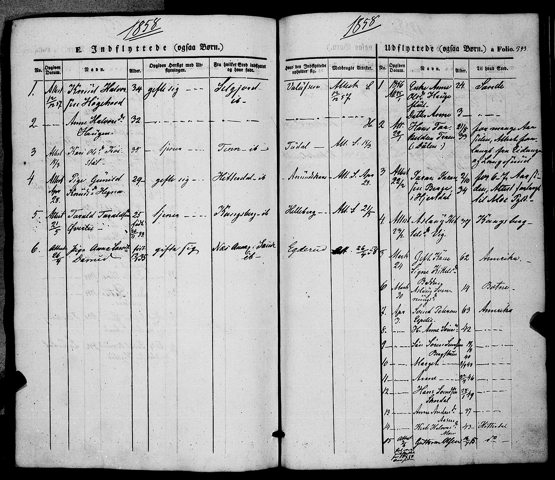 Hjartdal kirkebøker, SAKO/A-270/F/Fa/L0008: Parish register (official) no. I 8, 1844-1859, p. 343