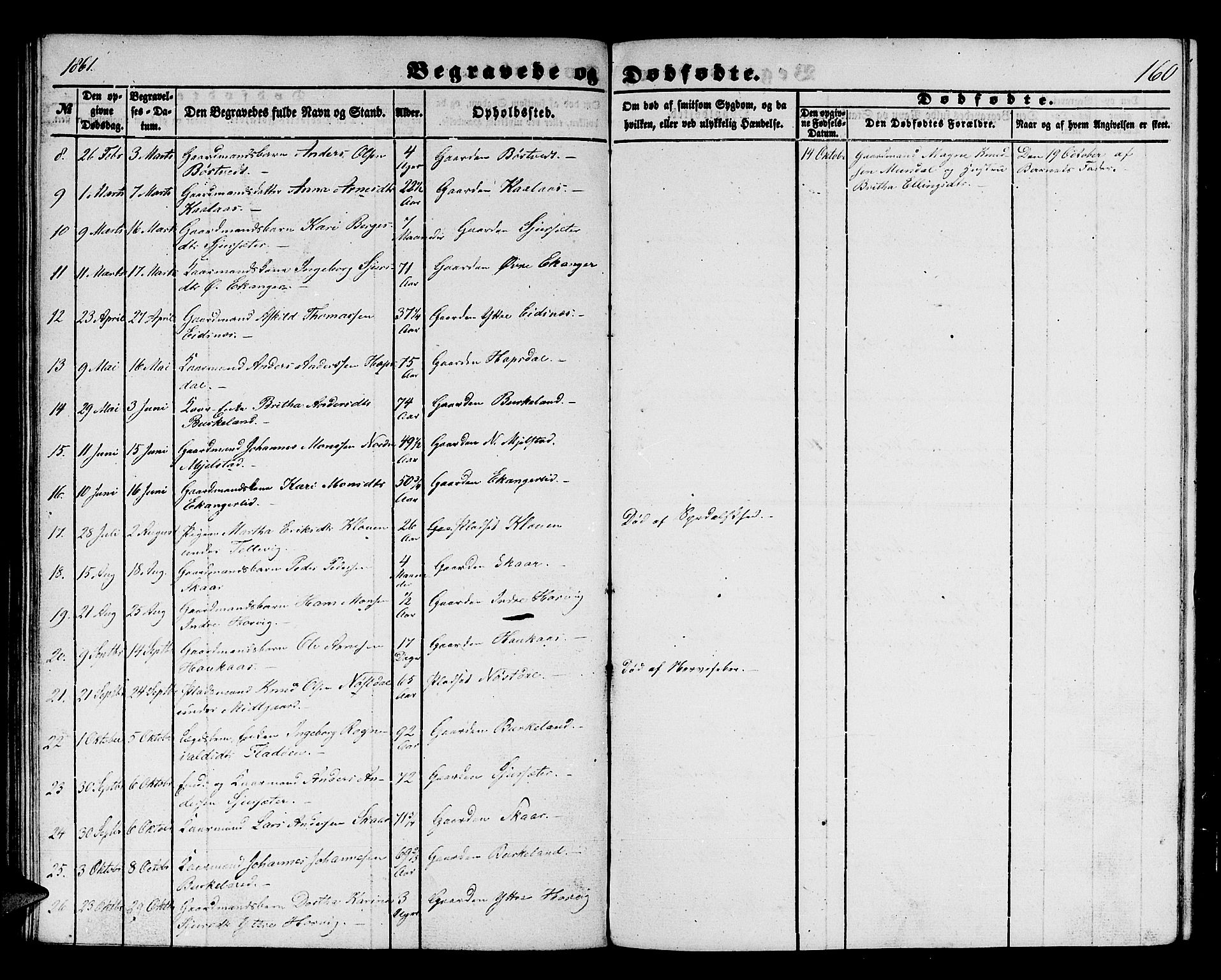 Hamre sokneprestembete, SAB/A-75501/H/Ha/Hab: Parish register (copy) no. B 1, 1852-1863, p. 160
