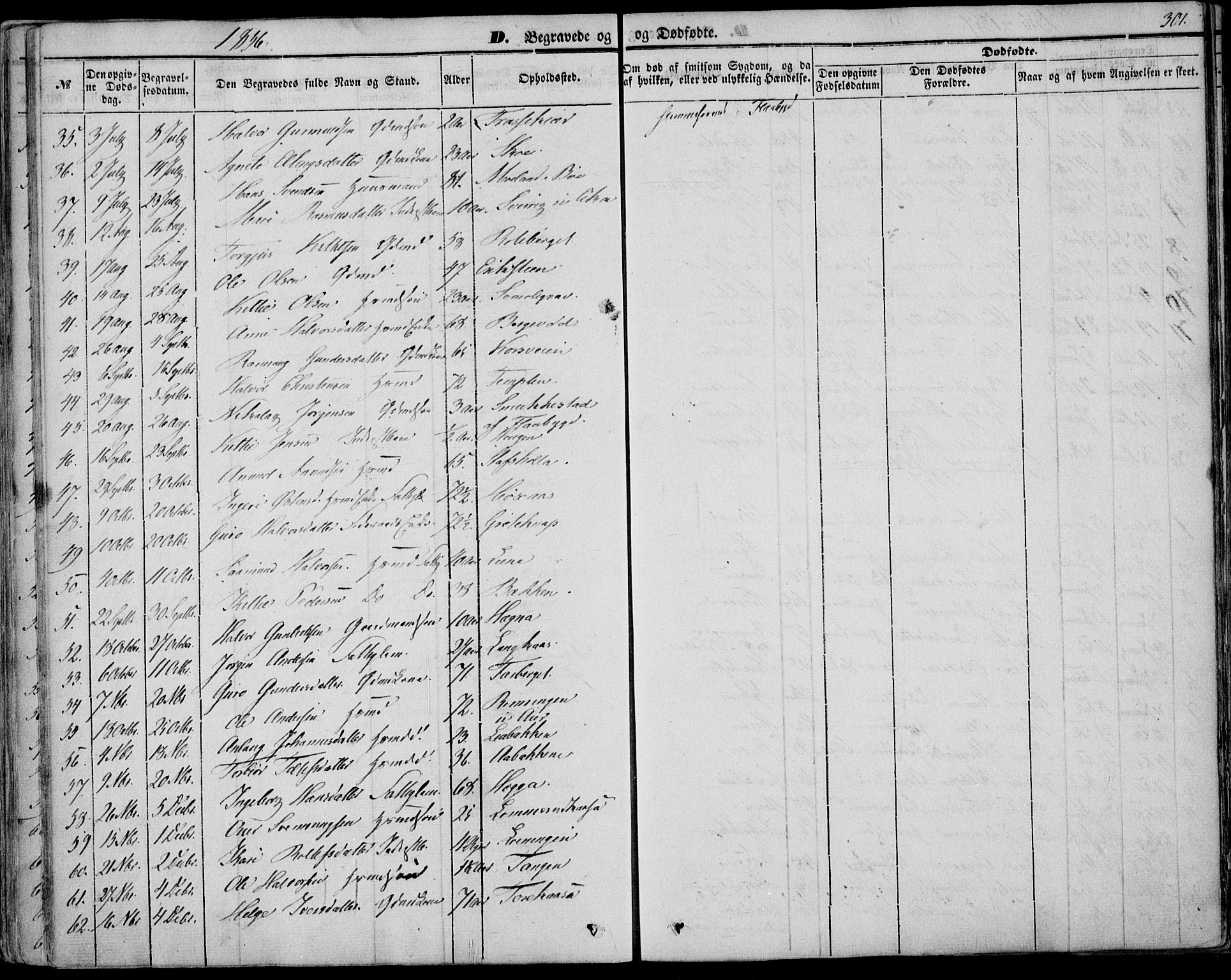 Bø kirkebøker, AV/SAKO-A-257/F/Fa/L0008: Parish register (official) no. 8, 1849-1861, p. 301