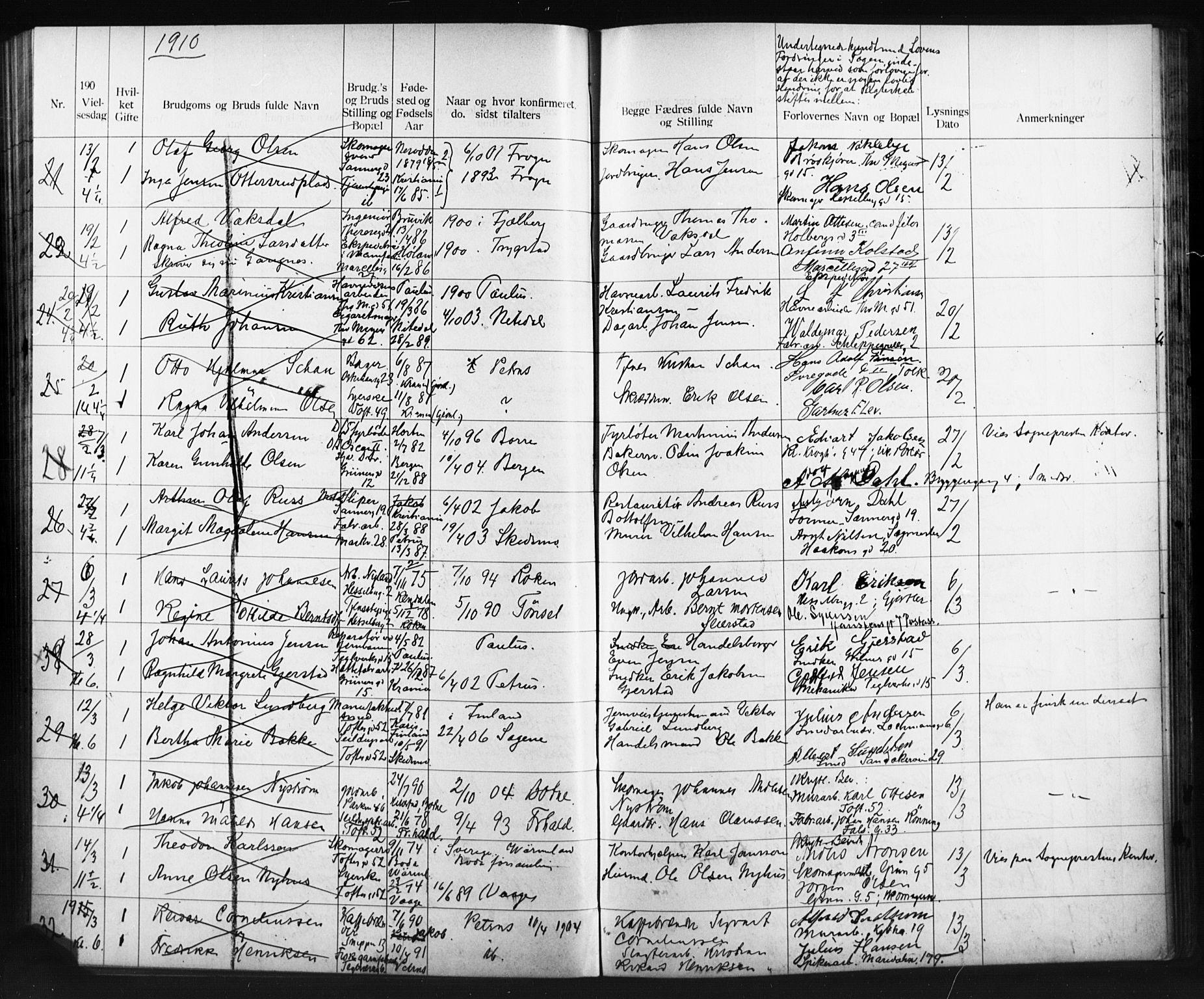 Paulus prestekontor Kirkebøker, SAO/A-10871/H/Ha/L0001: Banns register no. 1, 1902-1914