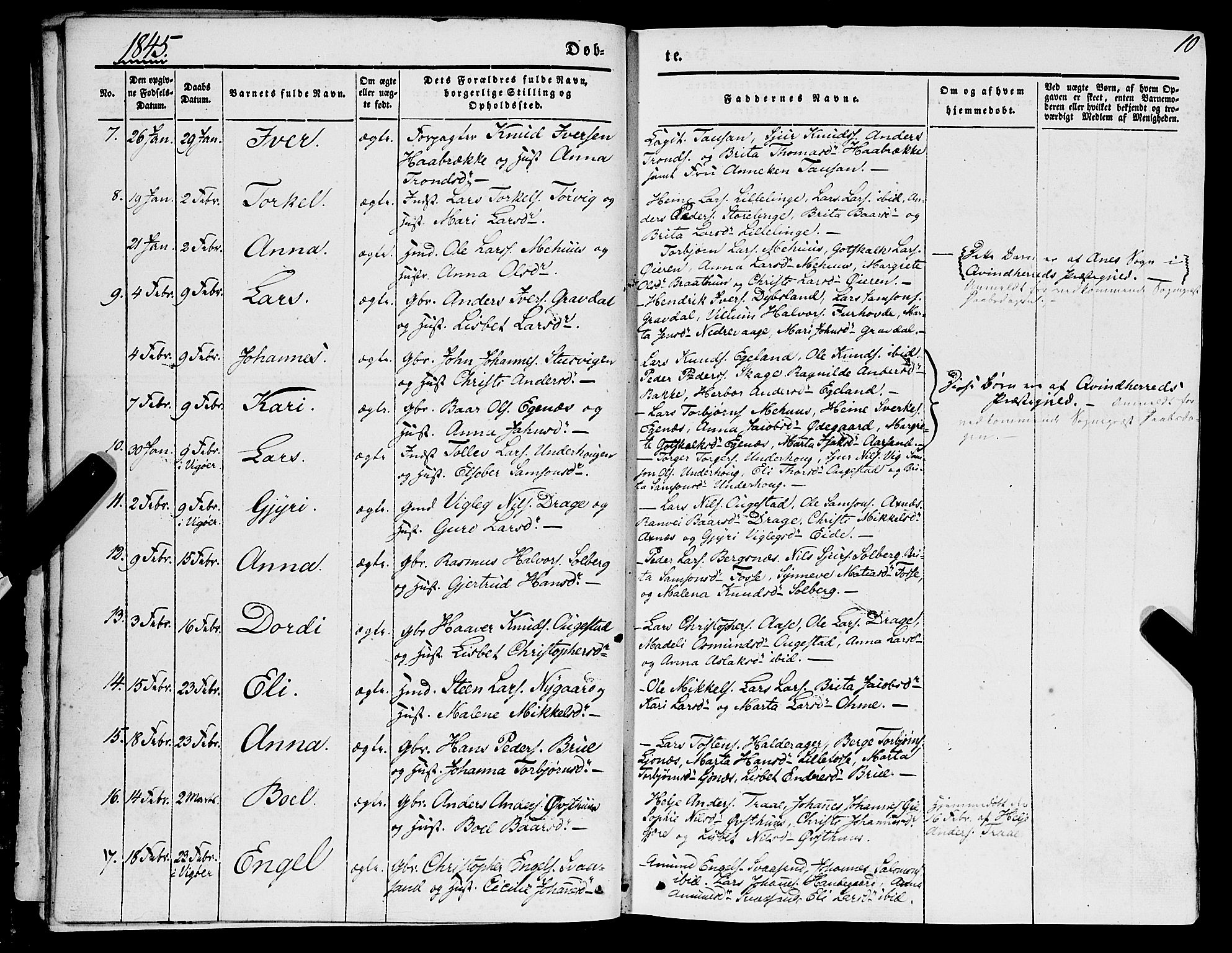 Strandebarm sokneprestembete, AV/SAB-A-78401/H/Haa: Parish register (official) no. A 7, 1844-1872, p. 10