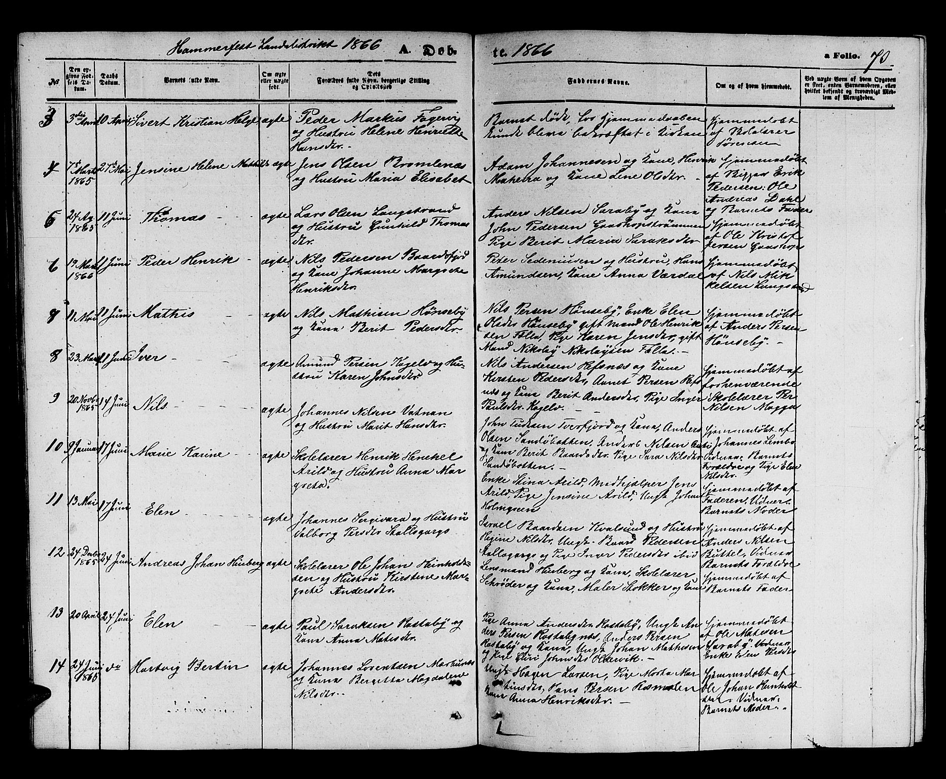 Hammerfest sokneprestkontor, SATØ/S-1347/H/Hb/L0003.klokk: Parish register (copy) no. 3 /2, 1863-1868, p. 73