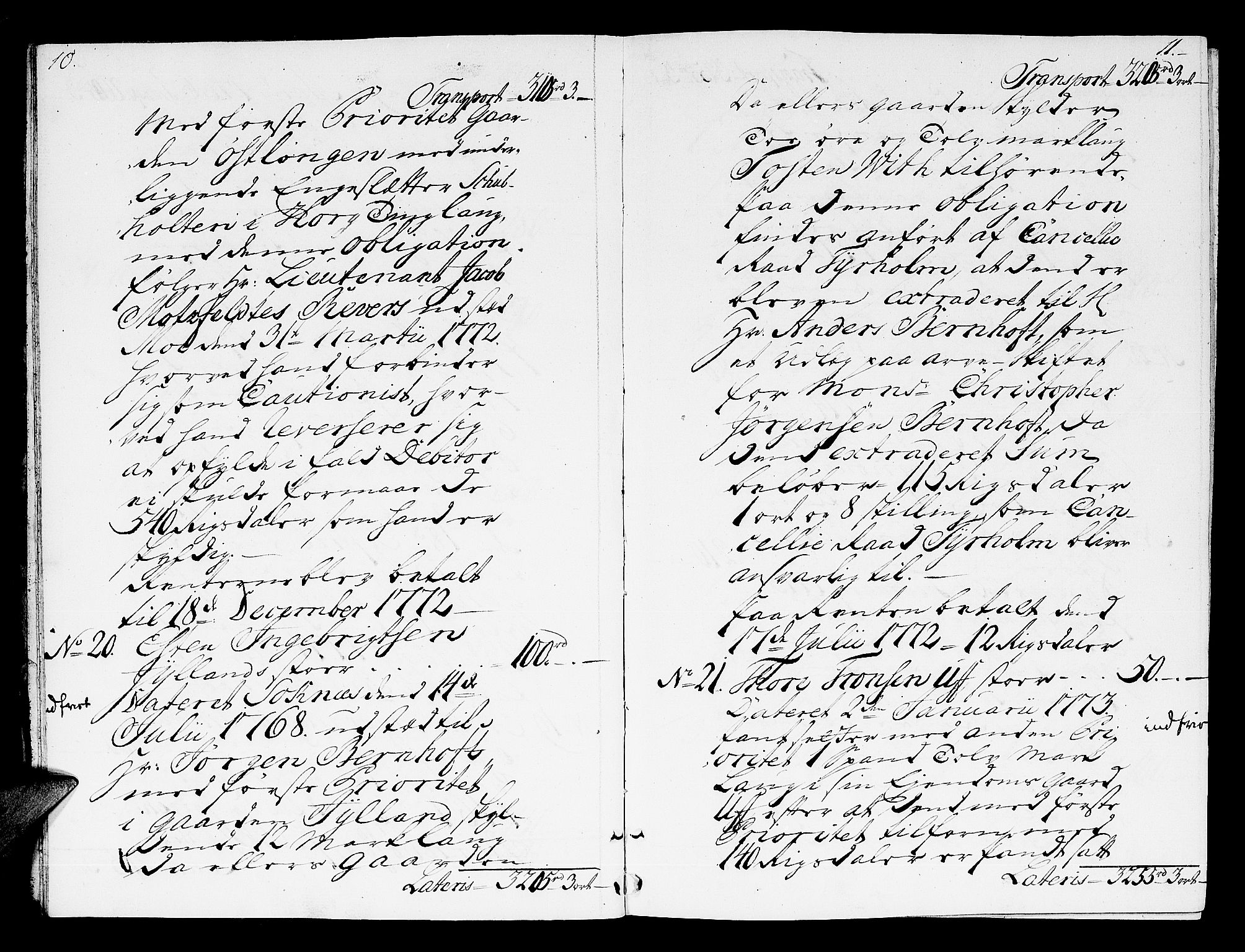 Dalene prosti, SAT/A-6518/1/D/Db/L0001: Skifte etter Anders Bernhoff, sokneprest til Meldal, 1774-1776, p. 10-11