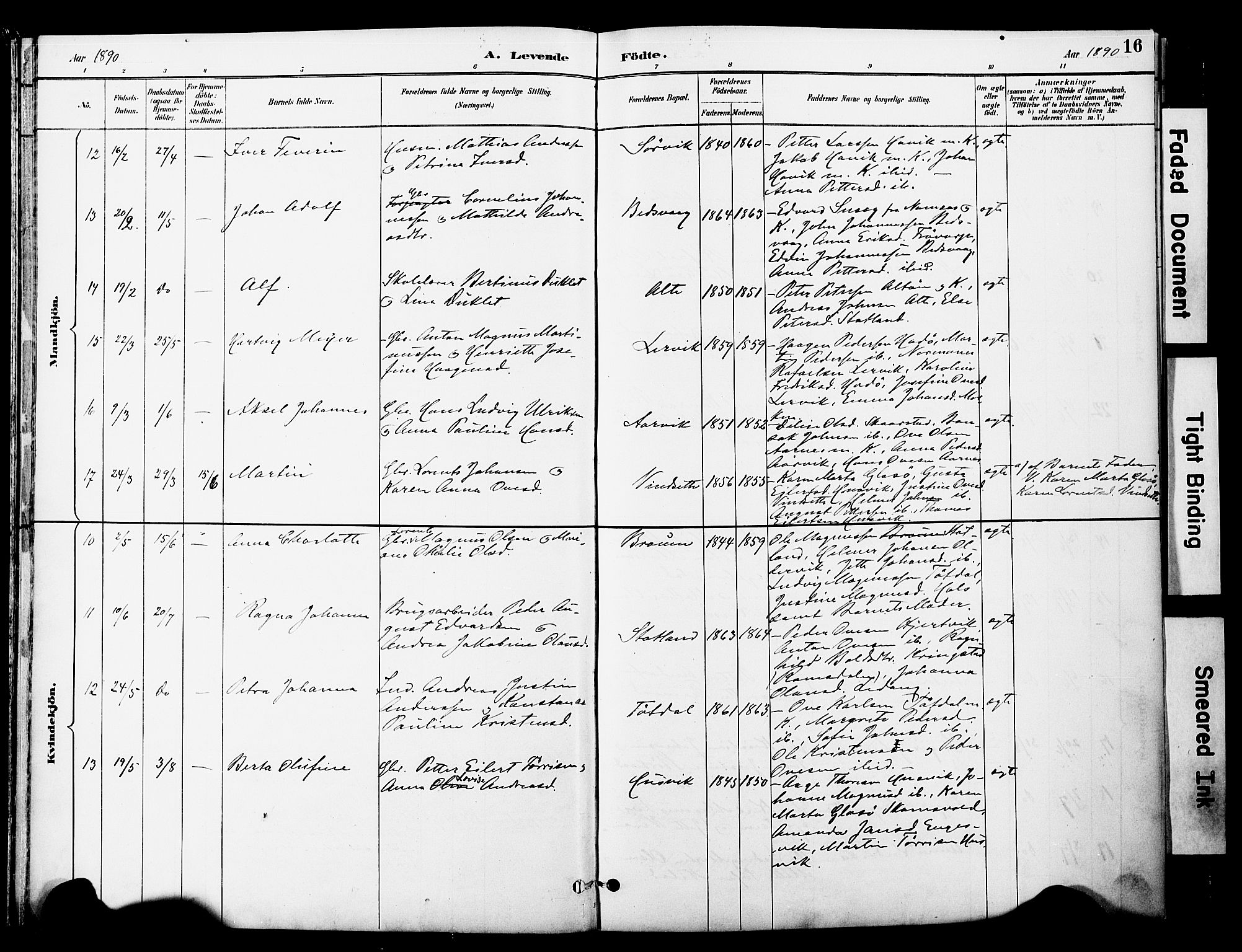 Ministerialprotokoller, klokkerbøker og fødselsregistre - Nord-Trøndelag, AV/SAT-A-1458/774/L0628: Parish register (official) no. 774A02, 1887-1903, p. 16