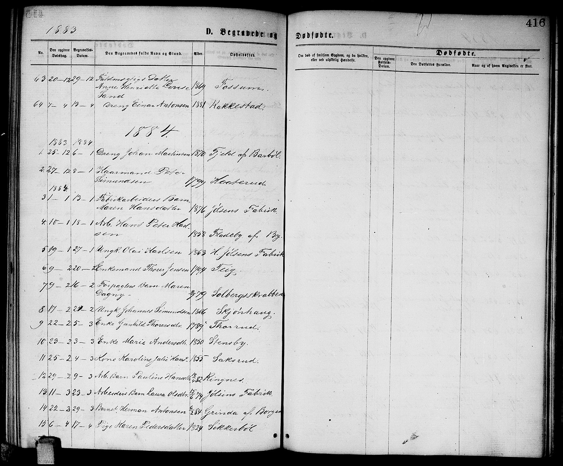 Enebakk prestekontor Kirkebøker, AV/SAO-A-10171c/G/Ga/L0005: Parish register (copy) no. I 5, 1867-1888, p. 416