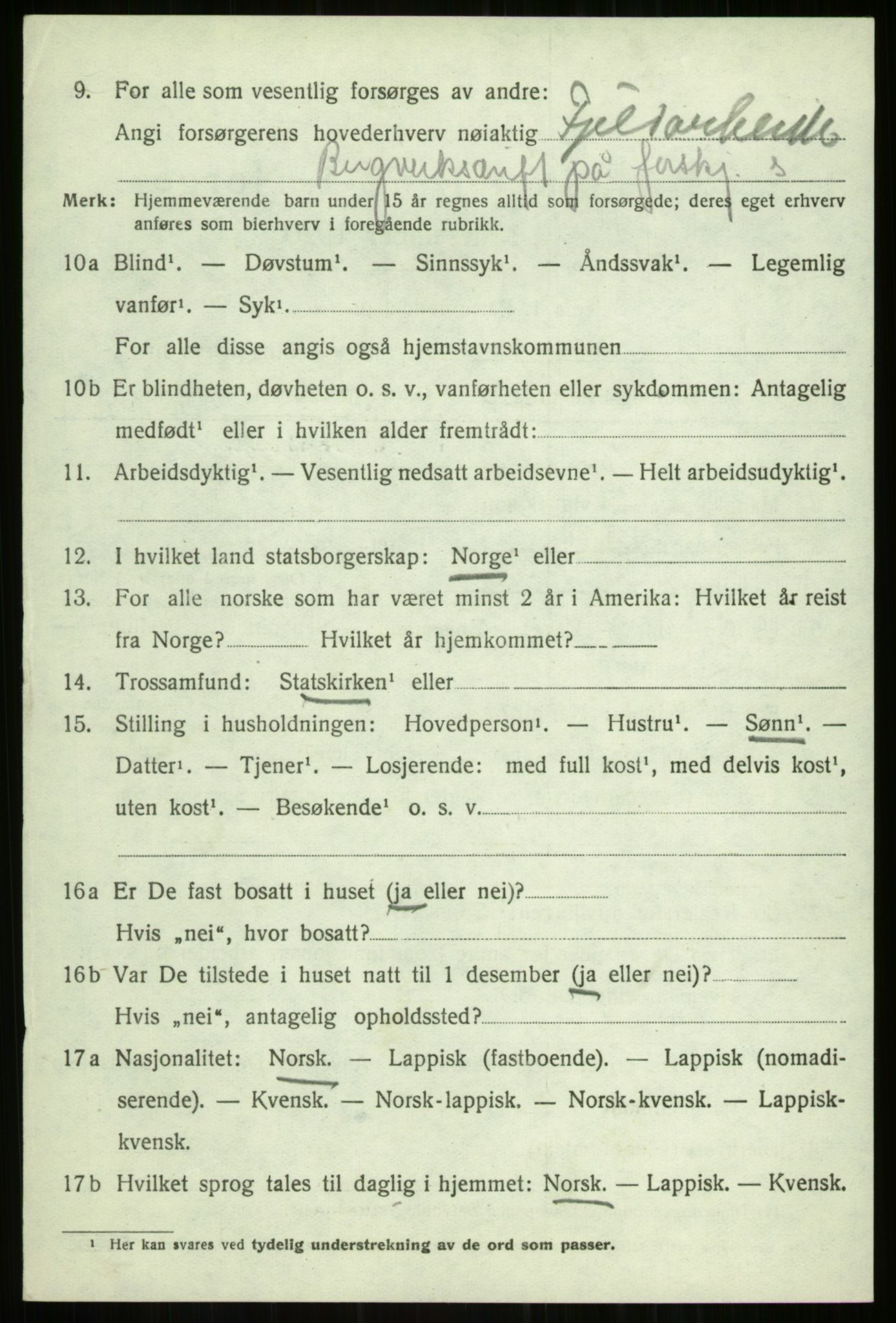 SATØ, 1920 census for Balsfjord, 1920, p. 4455