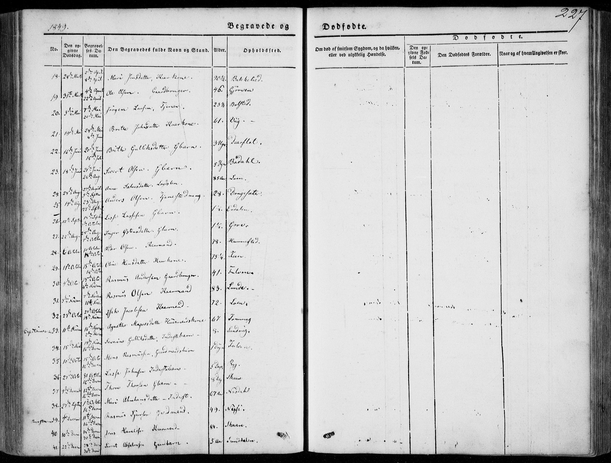 Stryn Sokneprestembete, SAB/A-82501: Parish register (official) no. A 2, 1844-1861, p. 227