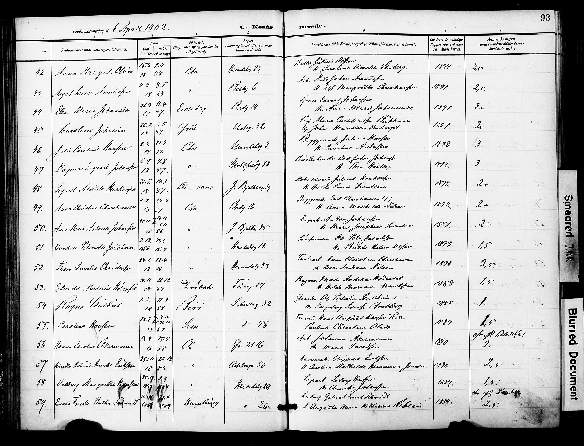 Grønland prestekontor Kirkebøker, SAO/A-10848/F/Fa/L0015: Parish register (official) no. 15, 1899-1919, p. 93