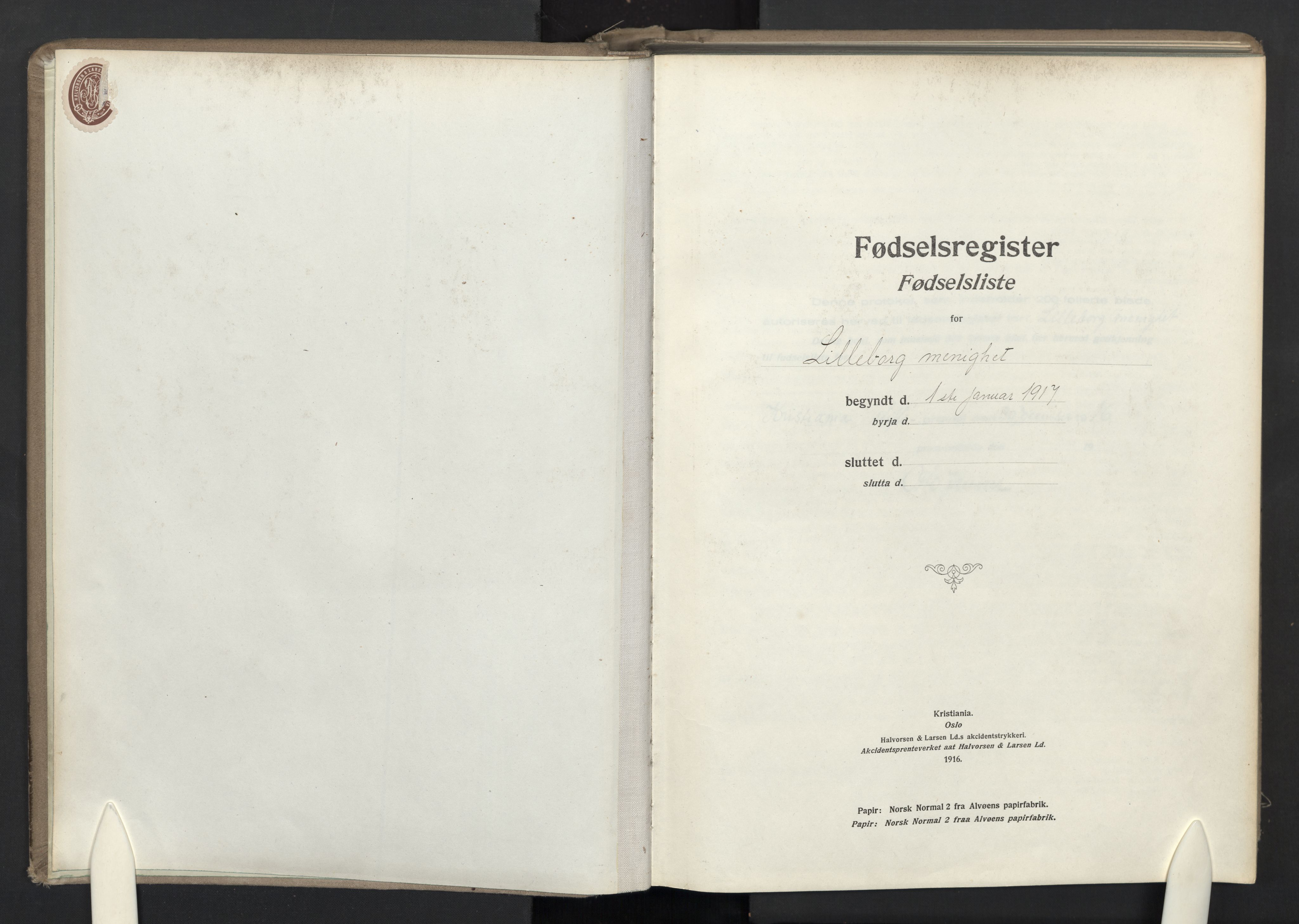 Lilleborg prestekontor Kirkebøker, AV/SAO-A-10343a/J/L0001: Birth register no. 1, 1917-1944