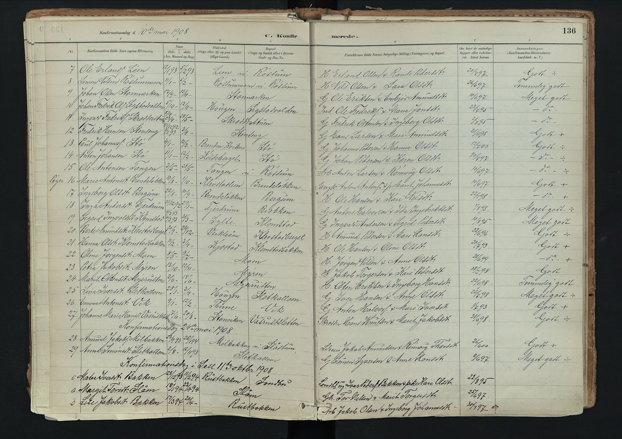 Nord-Fron prestekontor, SAH/PREST-080/H/Ha/Haa/L0003: Parish register (official) no. 3, 1884-1914, p. 136