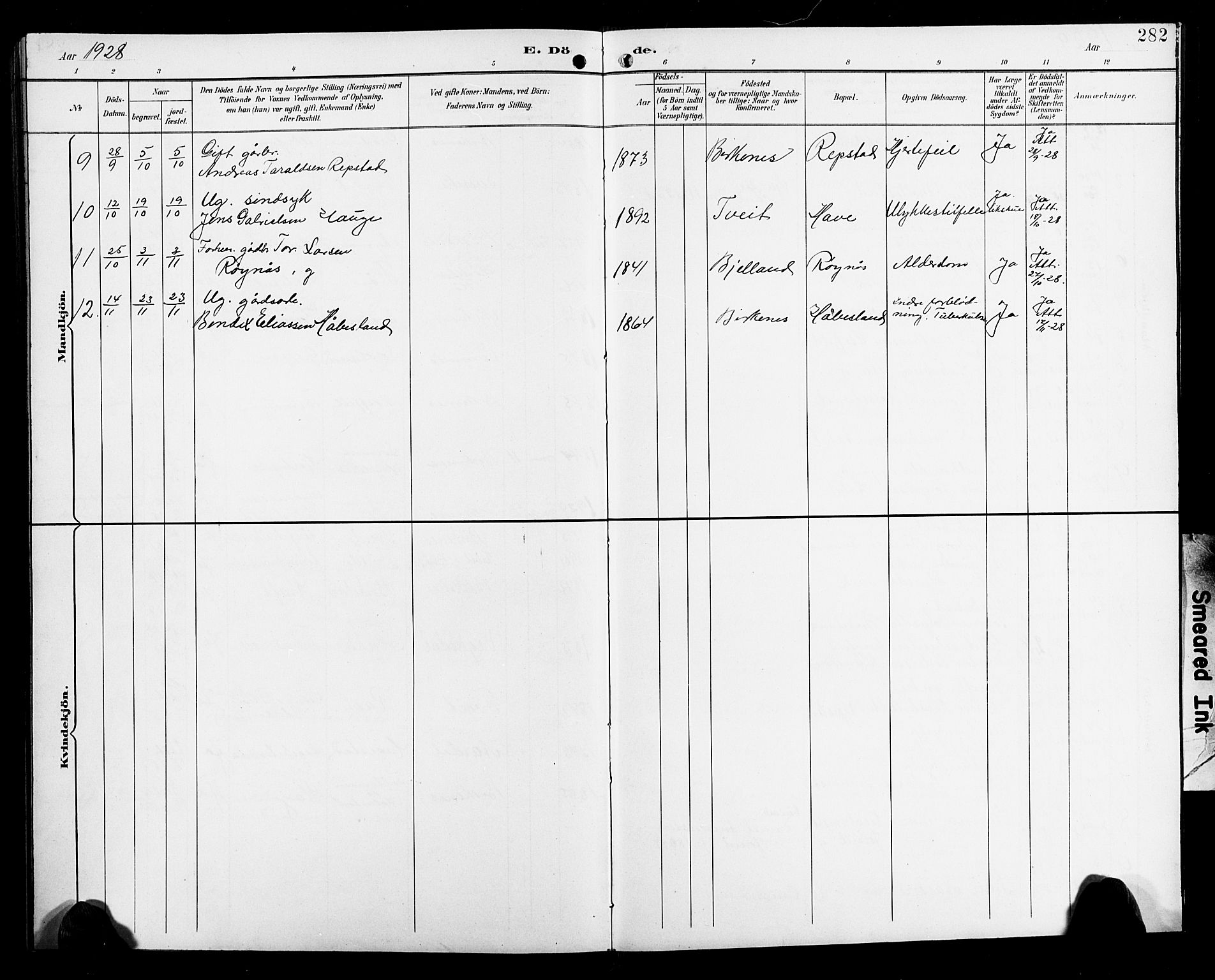 Birkenes sokneprestkontor, AV/SAK-1111-0004/F/Fb/L0004: Parish register (copy) no. B 4, 1893-1930, p. 283