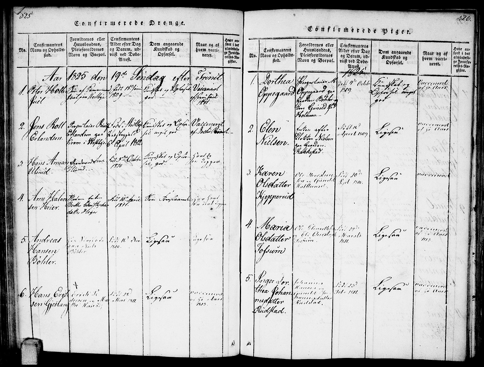 Enebakk prestekontor Kirkebøker, AV/SAO-A-10171c/F/Fa/L0006: Parish register (official) no. I 6, 1815-1832, p. 525-526