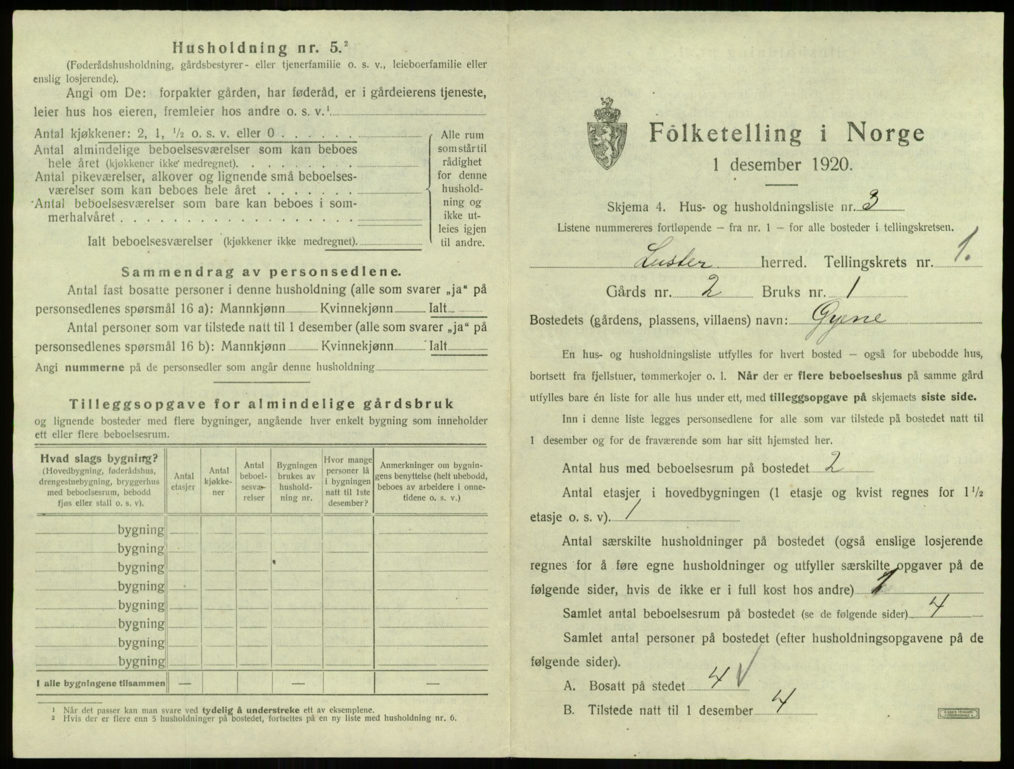 SAB, 1920 census for Luster, 1920, p. 56