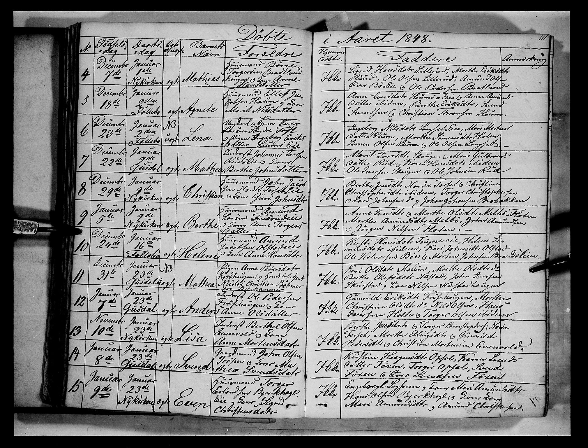 Gausdal prestekontor, SAH/PREST-090/H/Ha/Haa/L0007: Parish register (official) no. 7, 1840-1850, p. 111