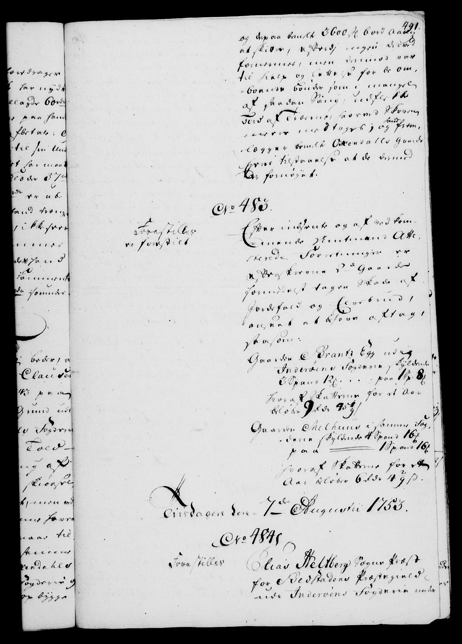 Rentekammeret, Kammerkanselliet, RA/EA-3111/G/Gh/Gha/L0031: Norsk ekstraktmemorialprotokoll (merket RK 53.76), 1751-1753, p. 491