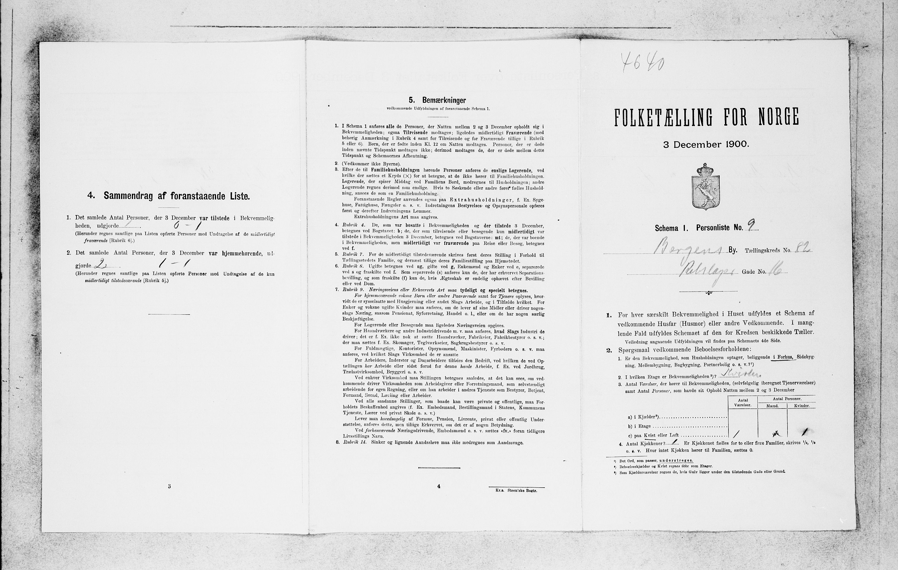 SAB, 1900 census for Bergen, 1900, p. 16964