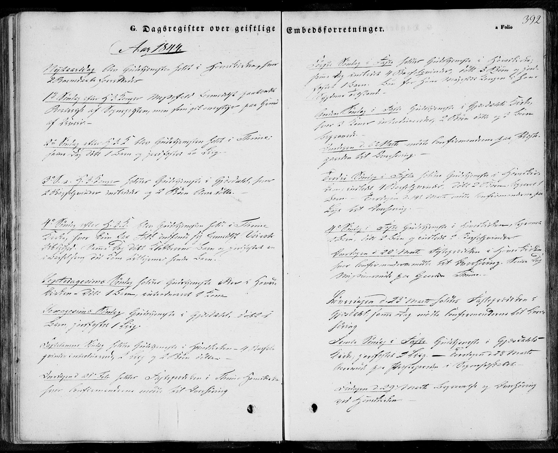 Lye sokneprestkontor, AV/SAST-A-101794/001/30BA/L0006: Parish register (official) no. A 5.2, 1842-1855, p. 392