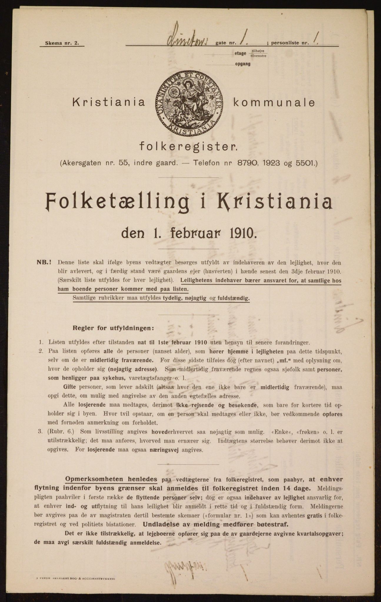 OBA, Municipal Census 1910 for Kristiania, 1910, p. 55735